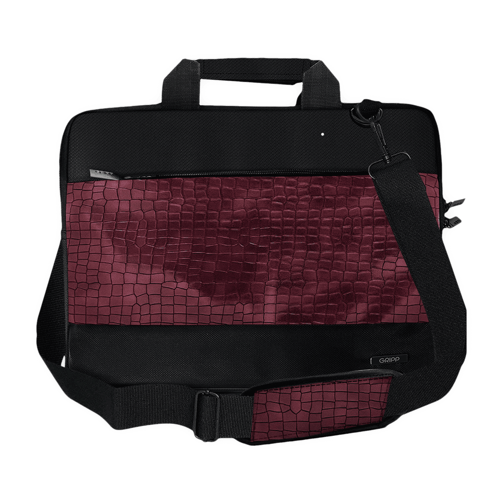 GRIPP Croc Compact Nylon Laptop Sling Bag for 13.3 & 14 Inch Laptop (Water Repellent, Burgundy)_1