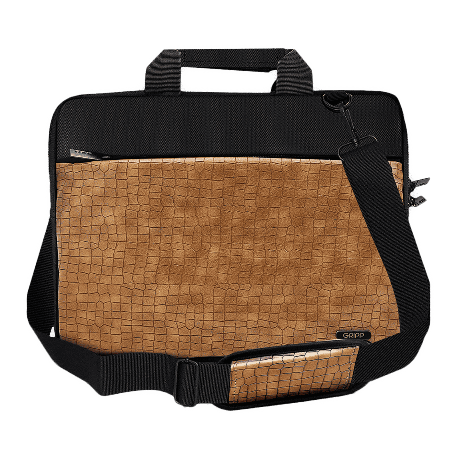 GRIPP Croc Compact Fleet Nylon Laptop Sling Bag for 13.3 & 14 Inch Laptop (Water Repellent, Camel)_1