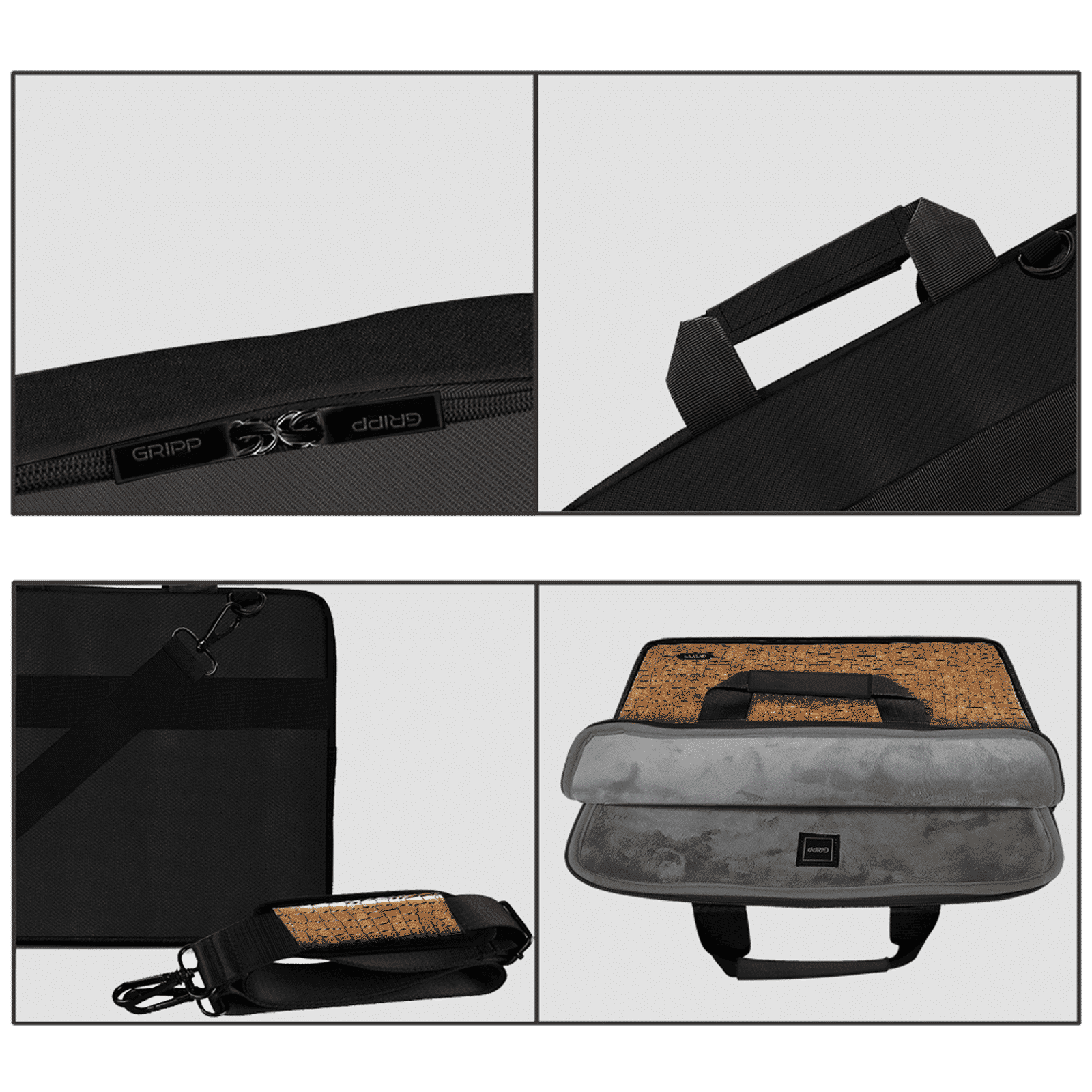 GRIPP Croc Compact Fleet Nylon Laptop Sling Bag for 13.3 & 14 Inch Laptop (Water Repellent, Camel)_5