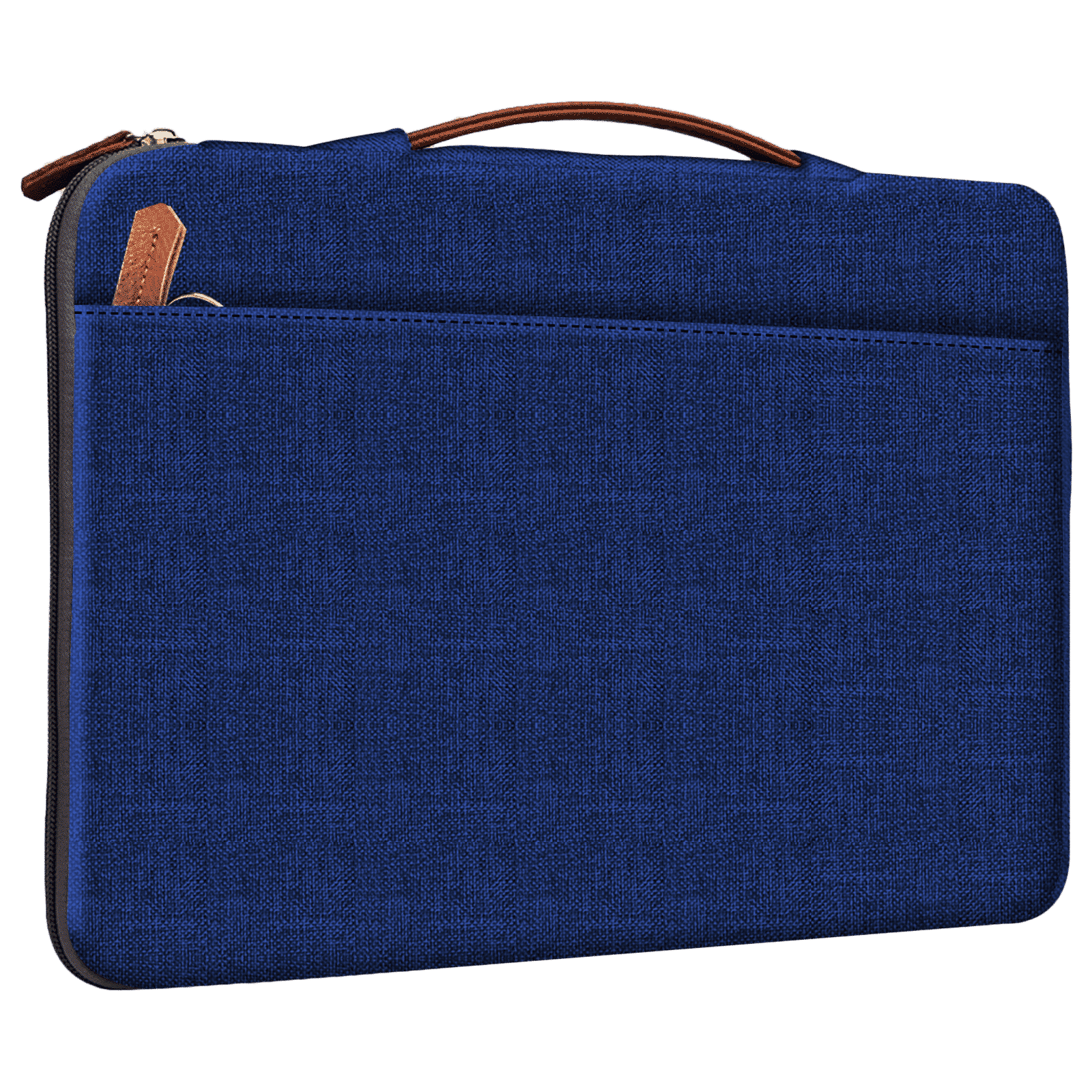 GRIPP Grace Polyester, Polyurethane Leather Laptop Sleeve for 13 & 13.3 Inch Laptop (Water Resistant, Blue/Camel)_1
