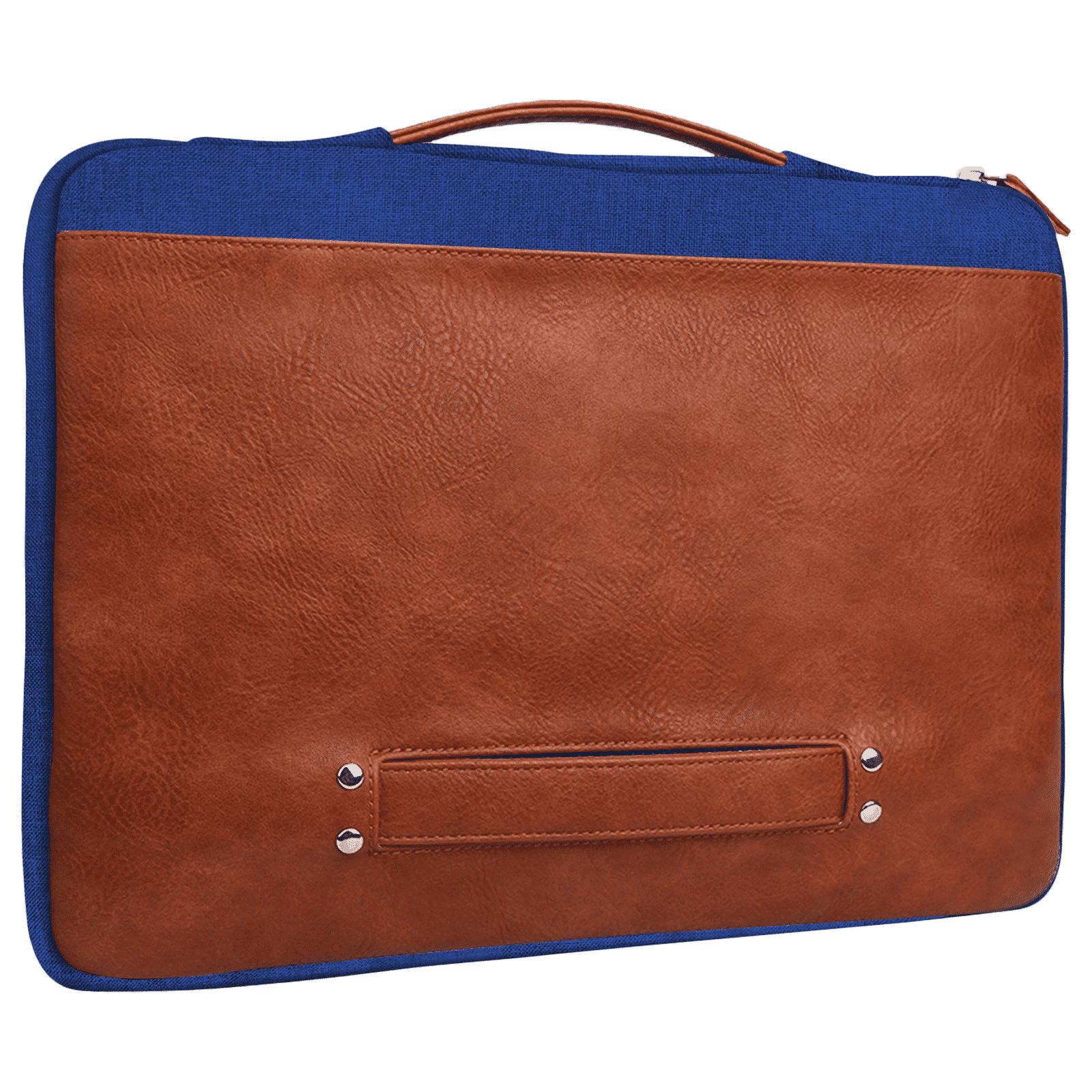 GRIPP Grace Polyester, Polyurethane Leather Laptop Sleeve for 13 & 13.3 Inch Laptop (Water Resistant, Blue/Camel)_7
