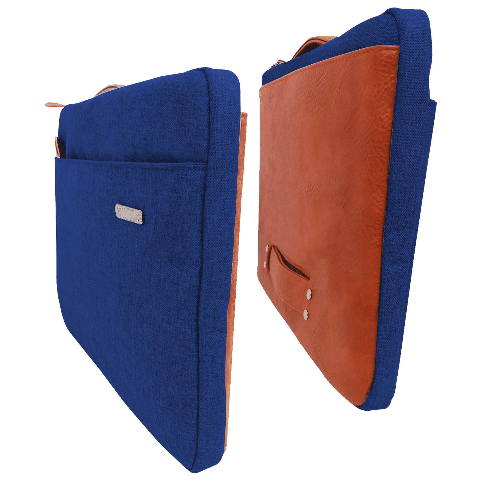 GRIPP Grace Polyester, Polyurethane Leather Laptop Sleeve for 13 & 13.3 Inch Laptop (Water Resistant, Blue/Camel)_9