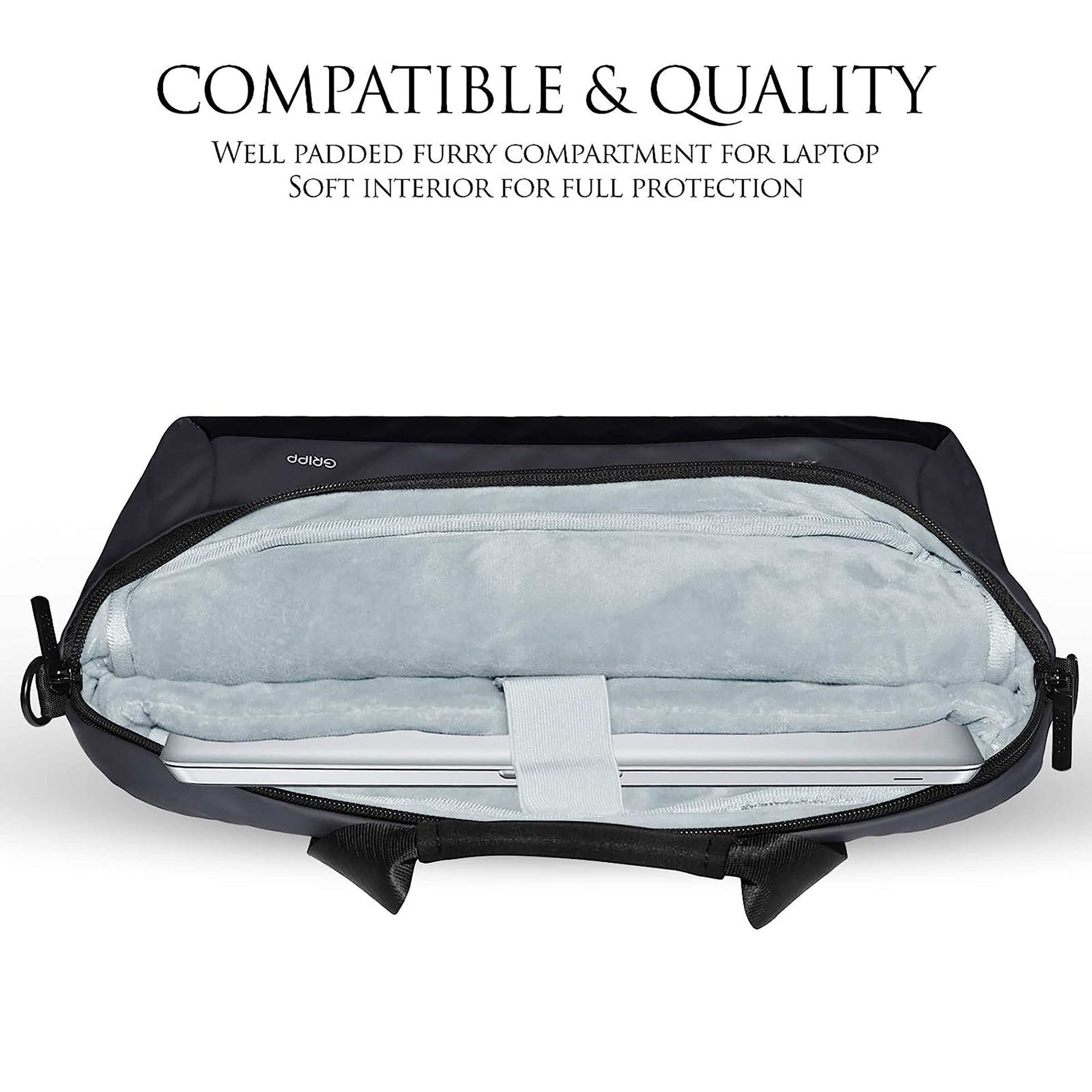 GRIPP Ribana Nylon Laptop Sling Bag for 13.3 & 14 Inch Laptop (3 Layers Protection, Grey)_5