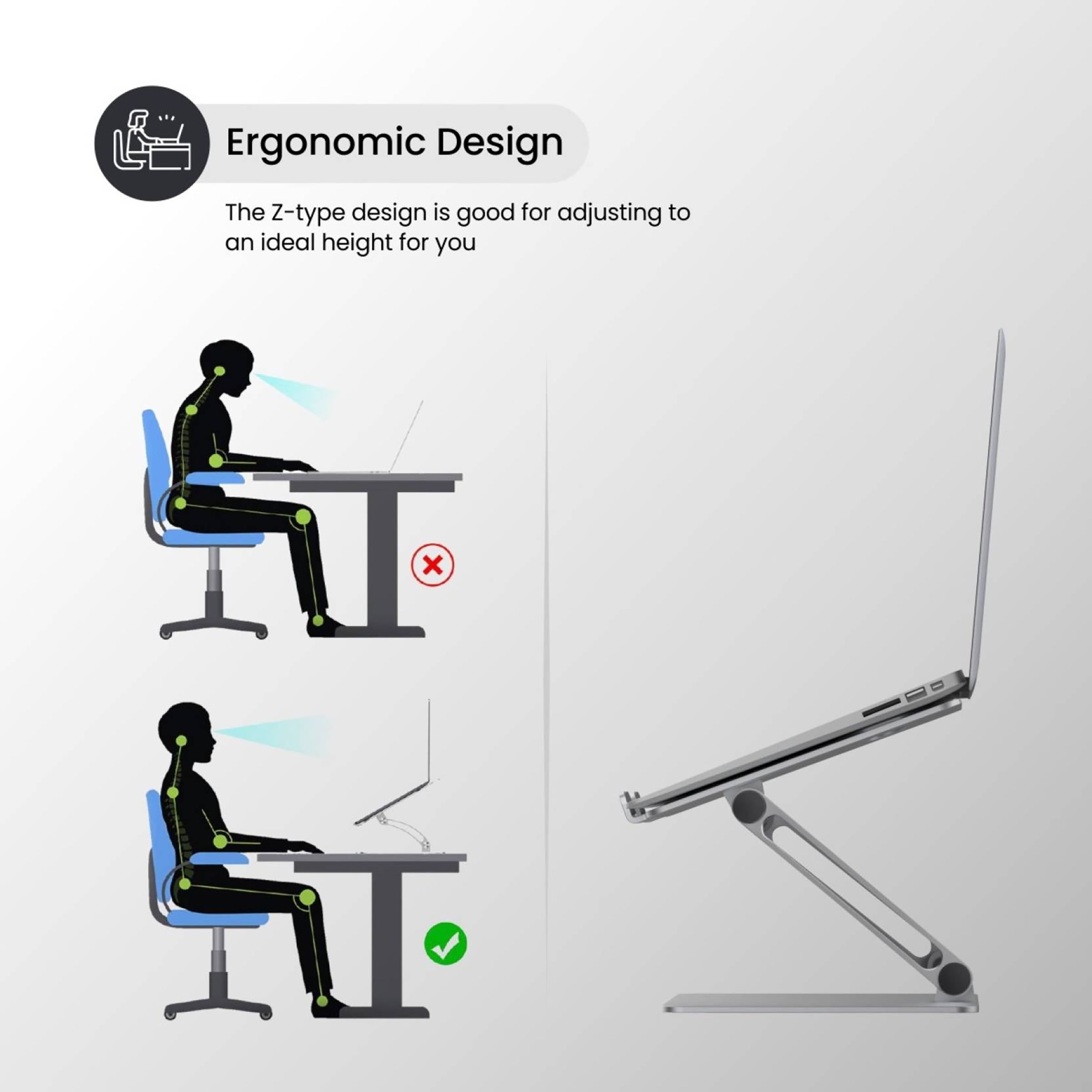 PORTRONICS My Buddy K3 Laptop Stand For Laptop & Tablet (Overheat Protection, POR 1417, Silver)_5