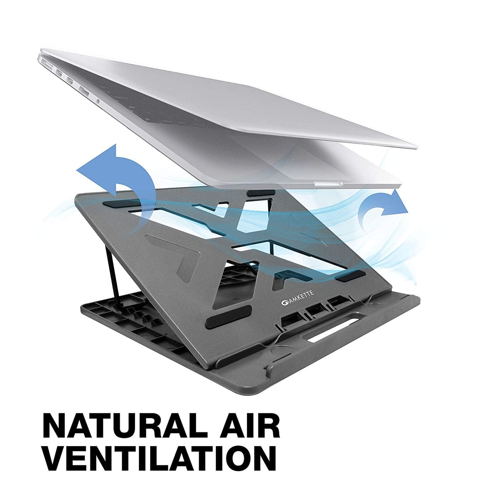 AMKETTE Ergo Laptop Stand for laptops up to 15.6 inches (7 Adjustment Levels, 650GR, Grey)_4