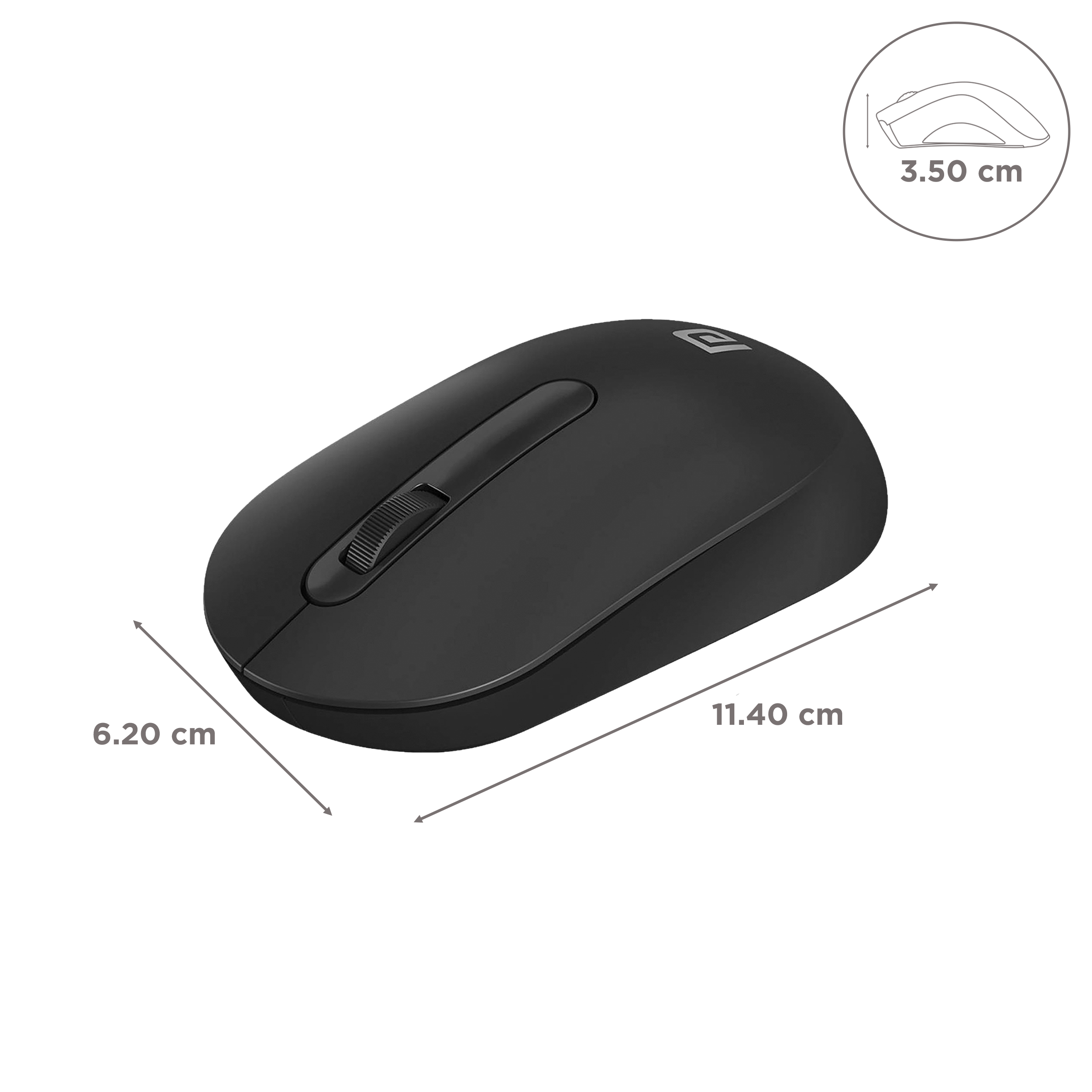 PORTRONICS Toad 13 Wireless Optical Mouse (1200 DPI, Contoured Design, Black) PORTRONICS Toad 13 Wireless Optical Mouse (1200 DPI, Contoured Design, Black)_3