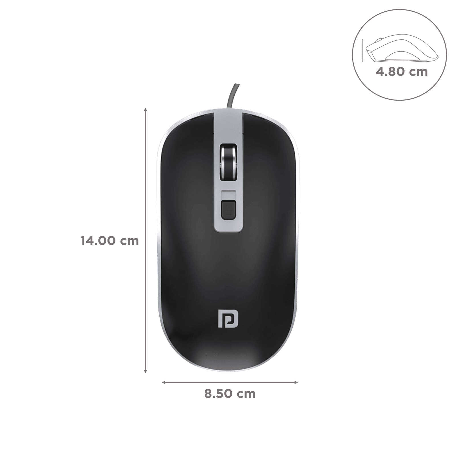 Portronics Toad 21 Wired USB Optical Mouse (Compatible With Any Operating System, POR 1479, Black) Portronics Toad 21 Wired USB Optical Mouse (Compatible With Any Operating System, POR 1479, Black)_3