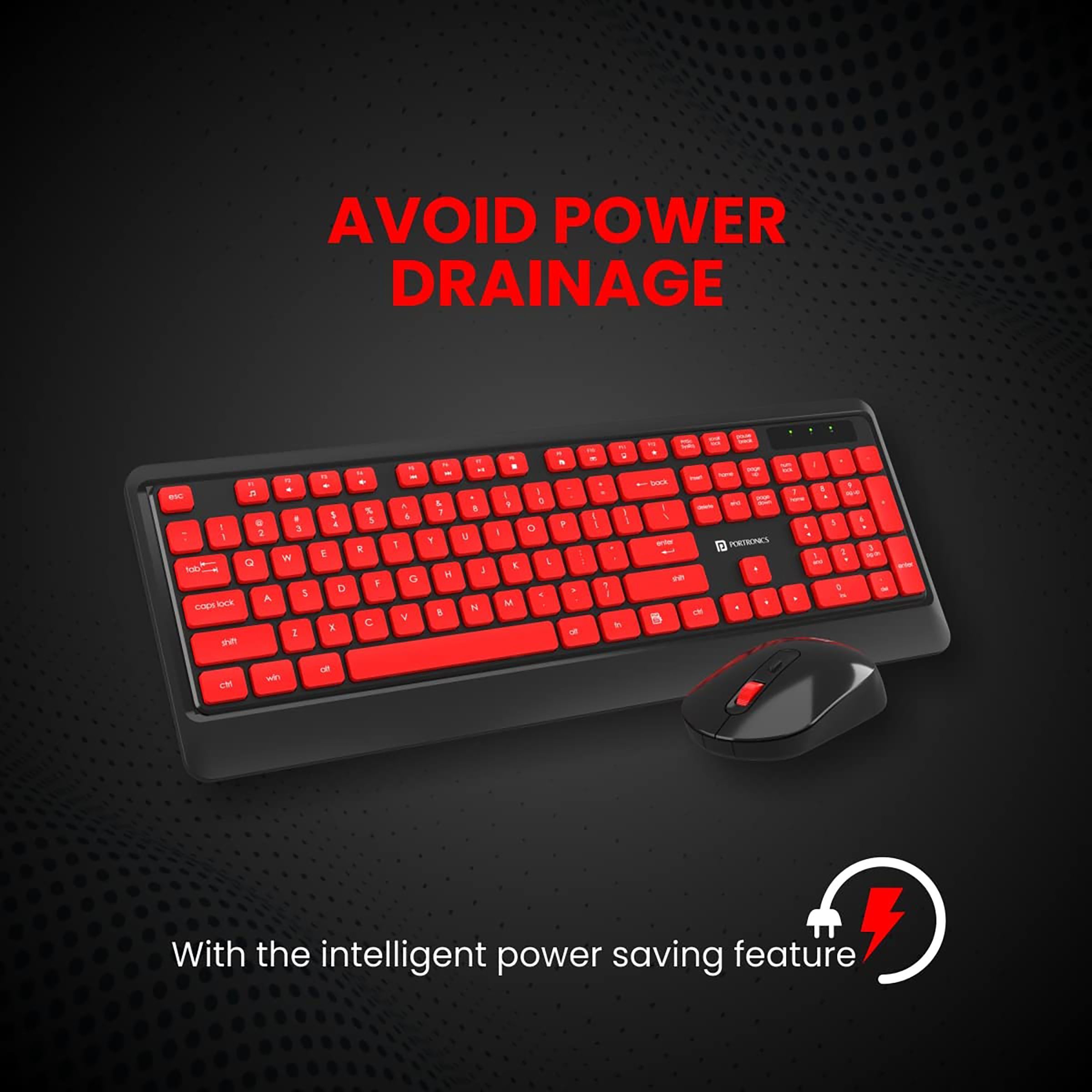 PORTRONICS Key 5 Wireless Keyboard & Mouse Combo (Silent Key Function, Black) PORTRONICS Key 5 Wireless Keyboard & Mouse Combo (Silent Key Function, Black)_6