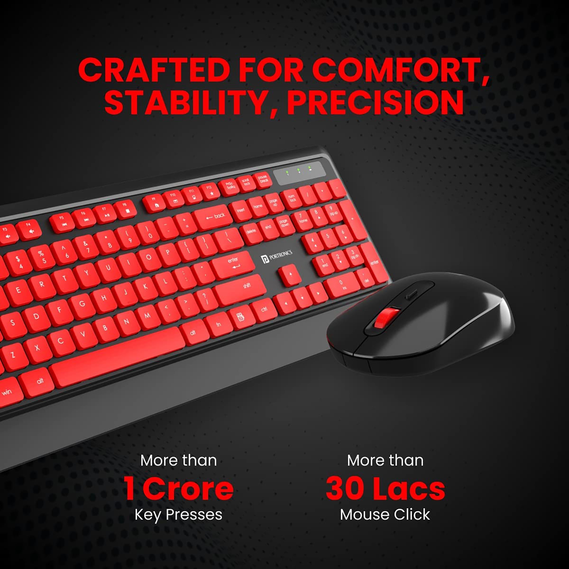PORTRONICS Key 5 Wireless Keyboard & Mouse Combo (Silent Key Function, Black) PORTRONICS Key 5 Wireless Keyboard & Mouse Combo (Silent Key Function, Black)_3
