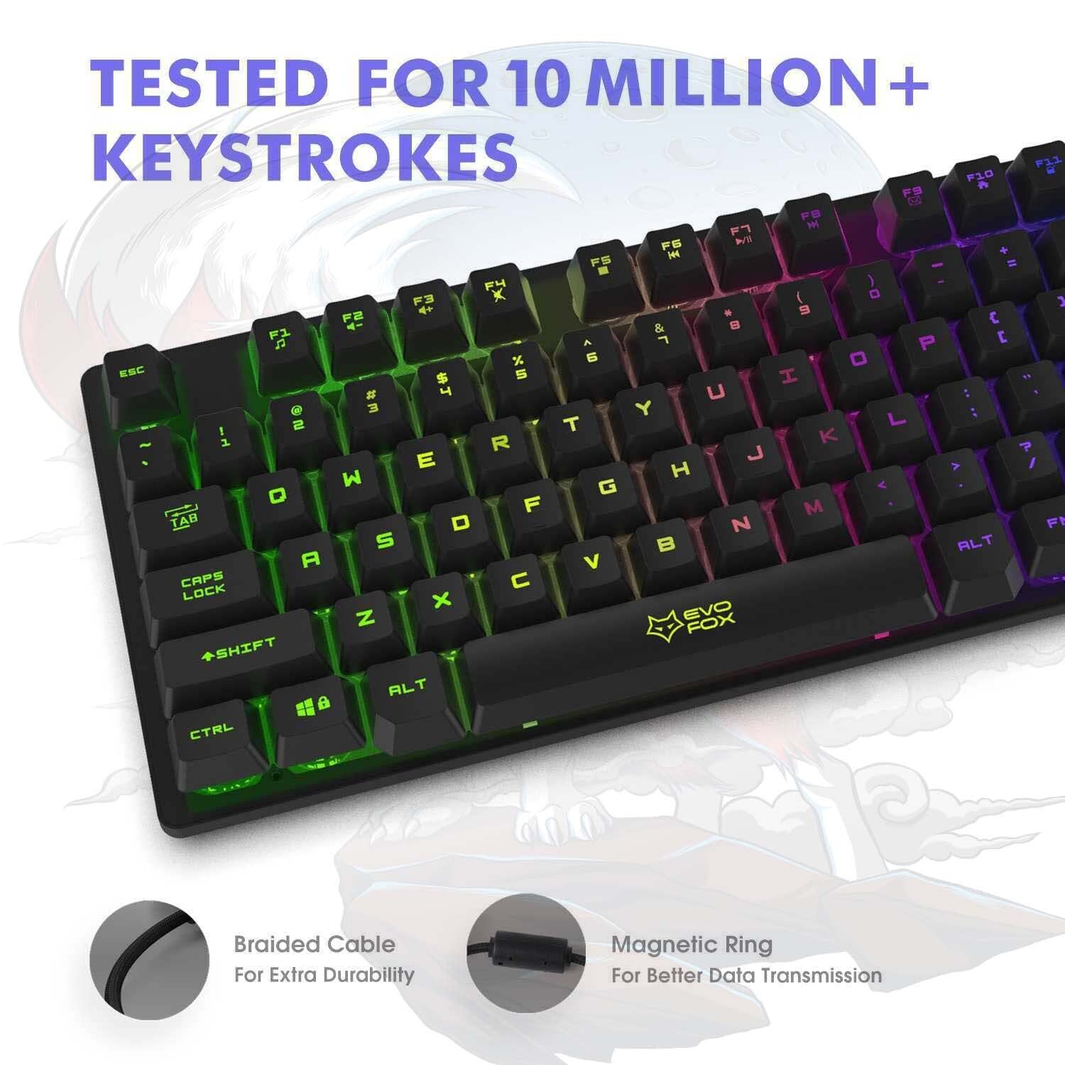 AMKETTE EvoFox Fireblade TKL Wired Gaming Keyboard with Backlit Keys (Spill Resistant, Black)_7