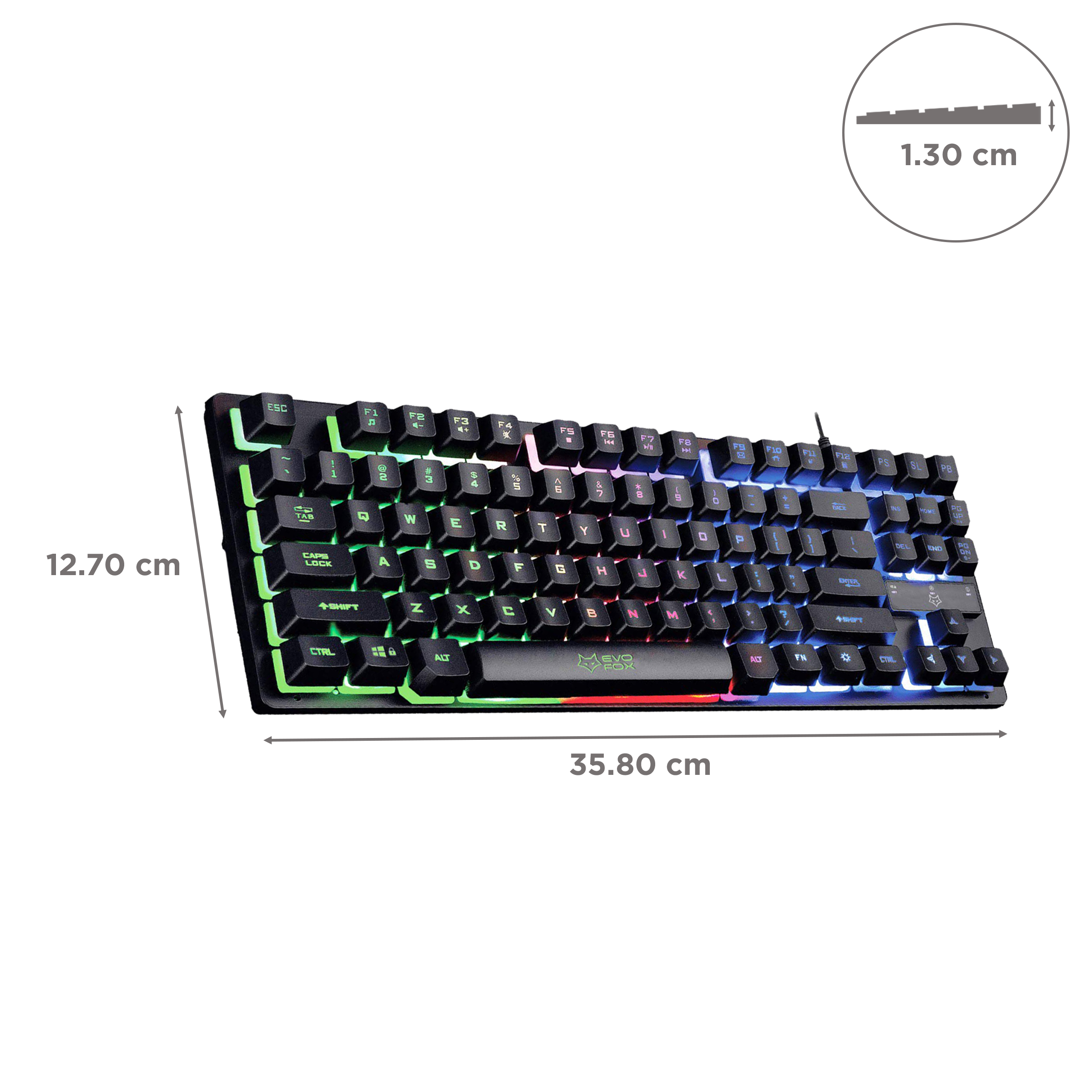 AMKETTE EvoFox Fireblade TKL Wired Gaming Keyboard with Backlit Keys (Spill Resistant, Black)_3