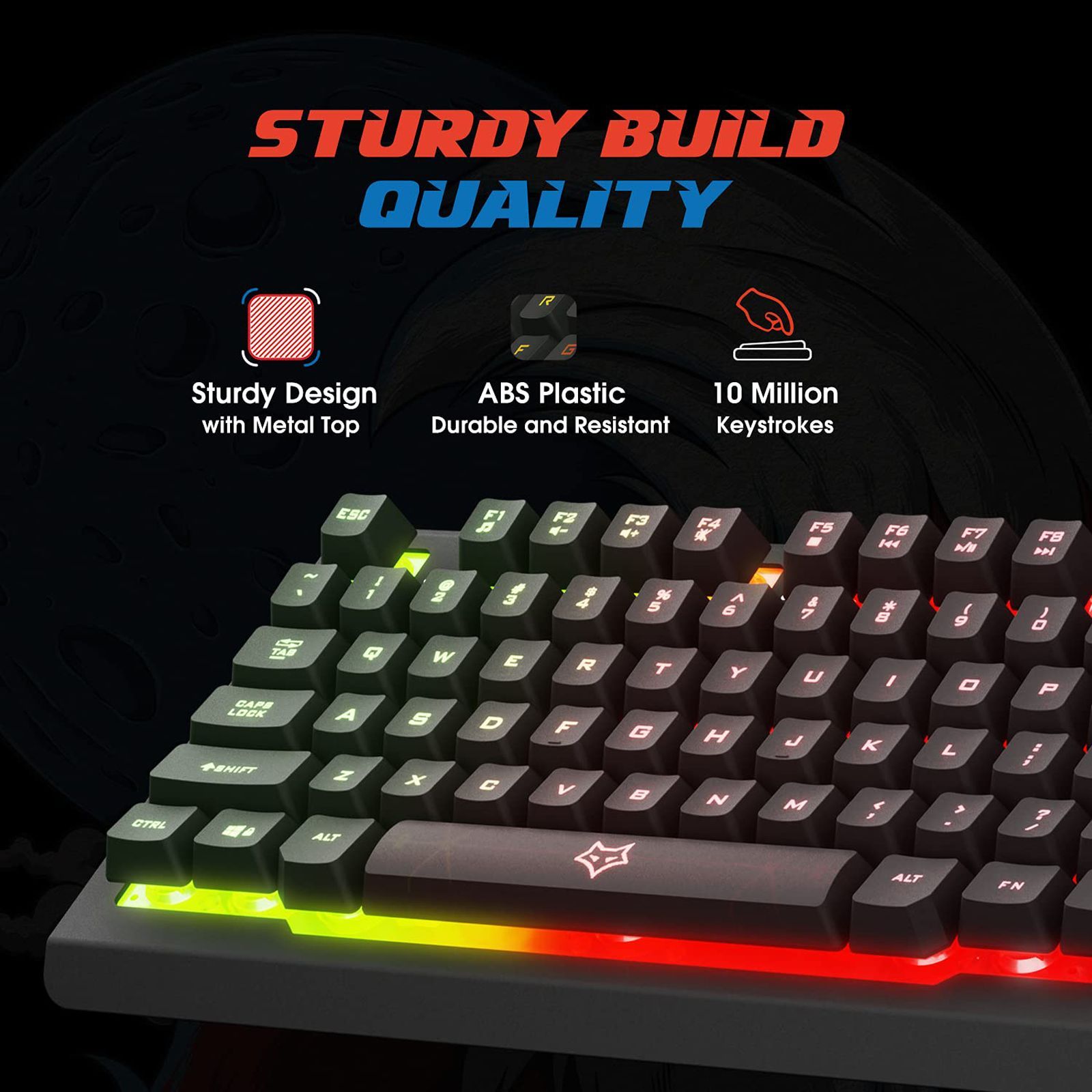 AMKETTE EvoFox Warhammer Wired Gaming Keyboard with Backlit Keys (19 Anti Ghosting Keys, Black)_9