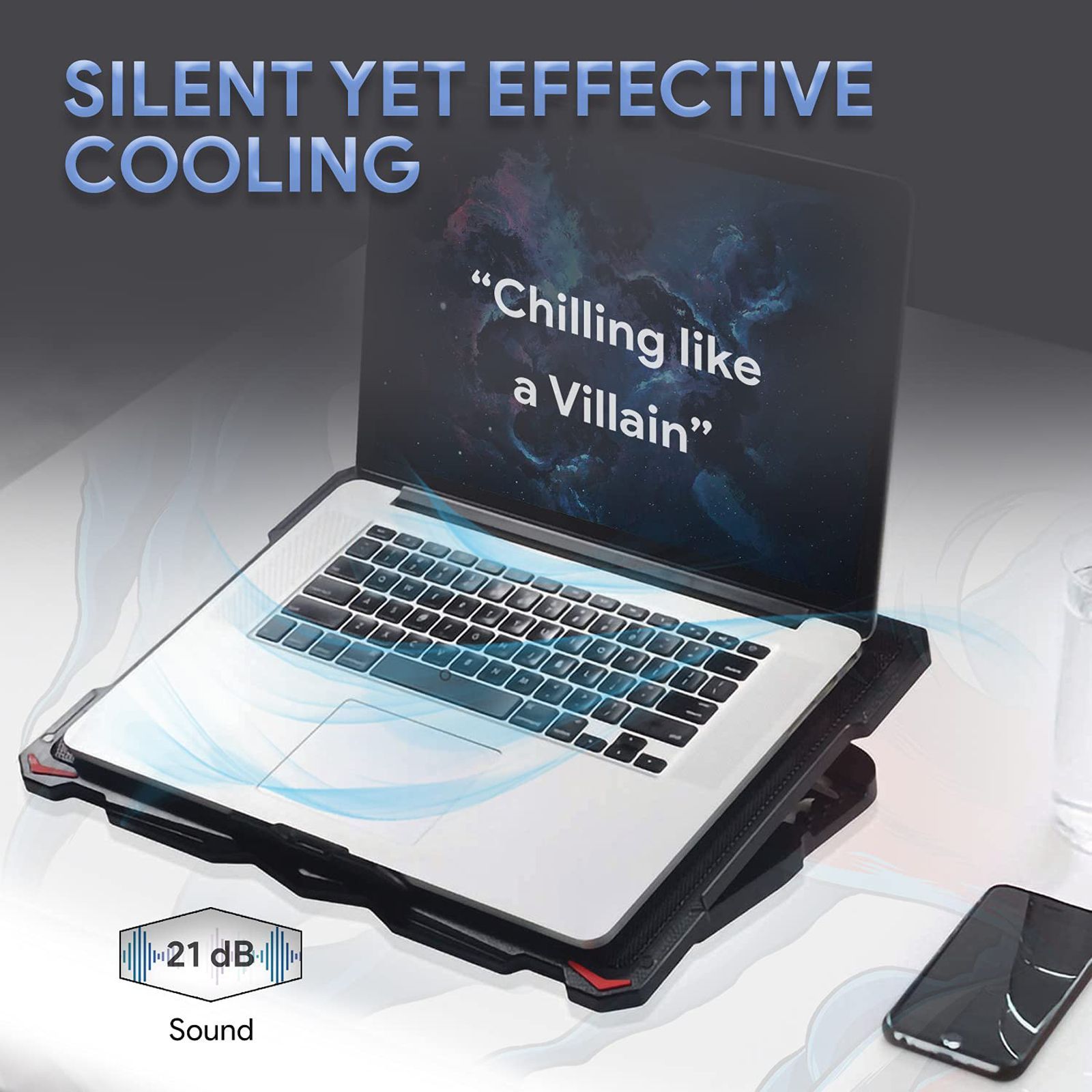 AMKETTE EvoFox Typhoon Stand with Cooling Fan for Laptops upto 17.3 inch (Silent Cooling System, 649BK, Black)_10