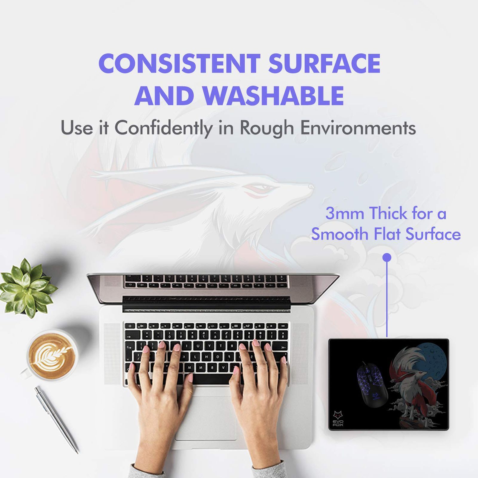 AMKETTE Falcon X35 Gaming Mouse Pad (Non-Slip Rubber base, 595BK, Black)_5