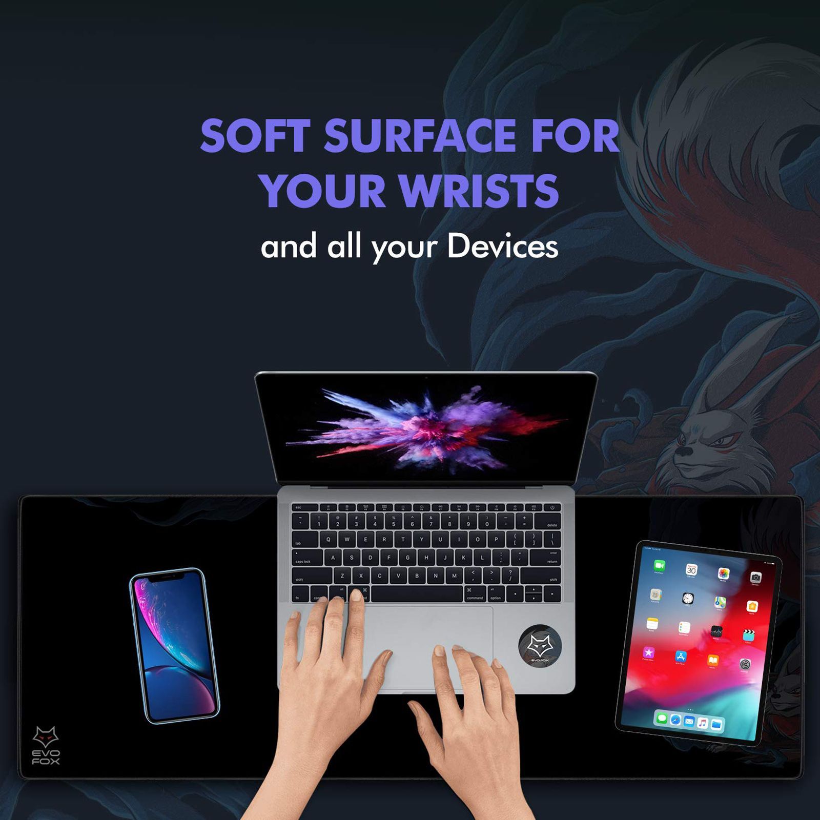 AMKETTE Falcon X85 Gaming Mouse Pad (Desk Pad, 597BK, Black)_6