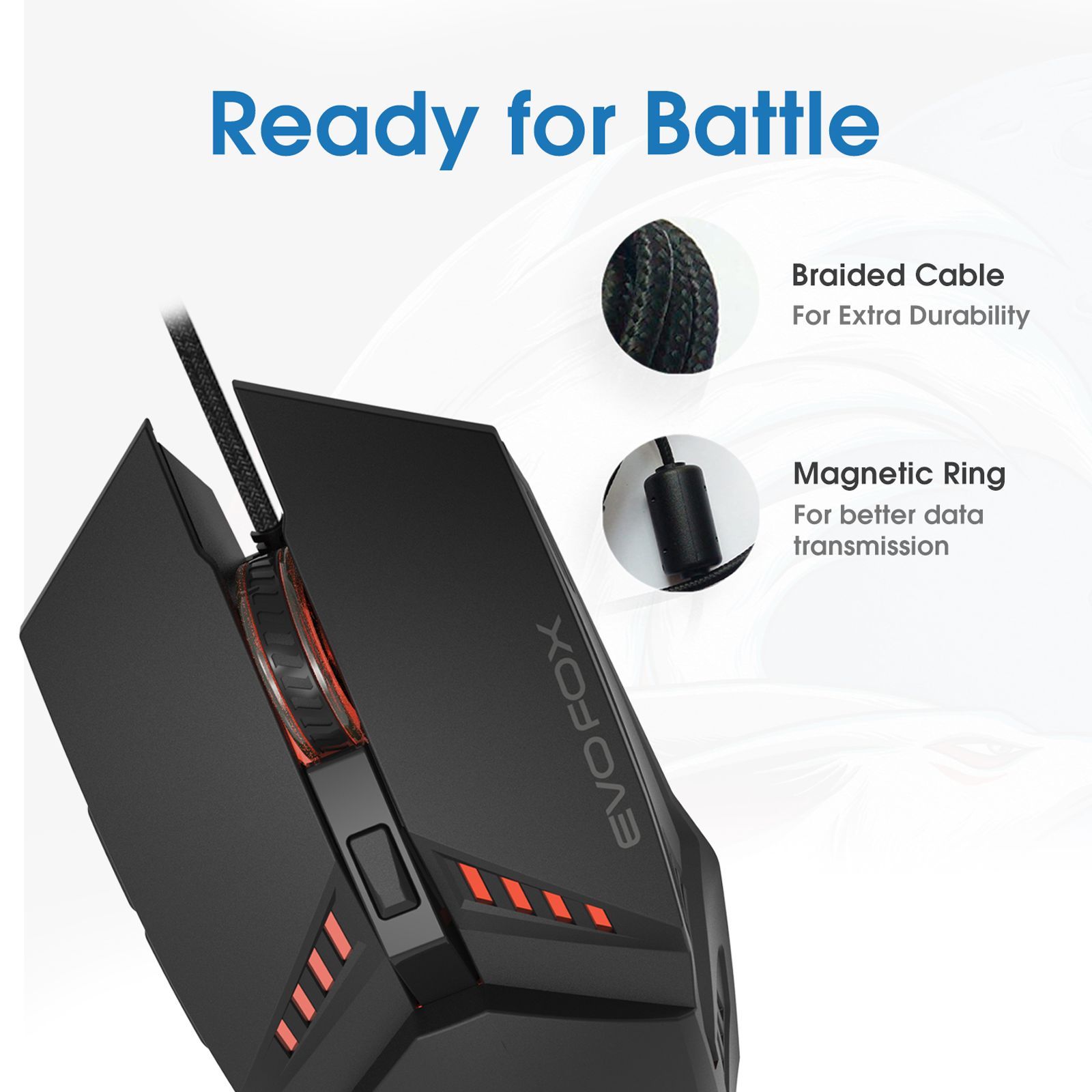 AMKETTE EvoFox Shadow Wired Optical Gaming Mouse (3600 DPI Adjustable, Razor-Sharp Edgy Design, Black)_5