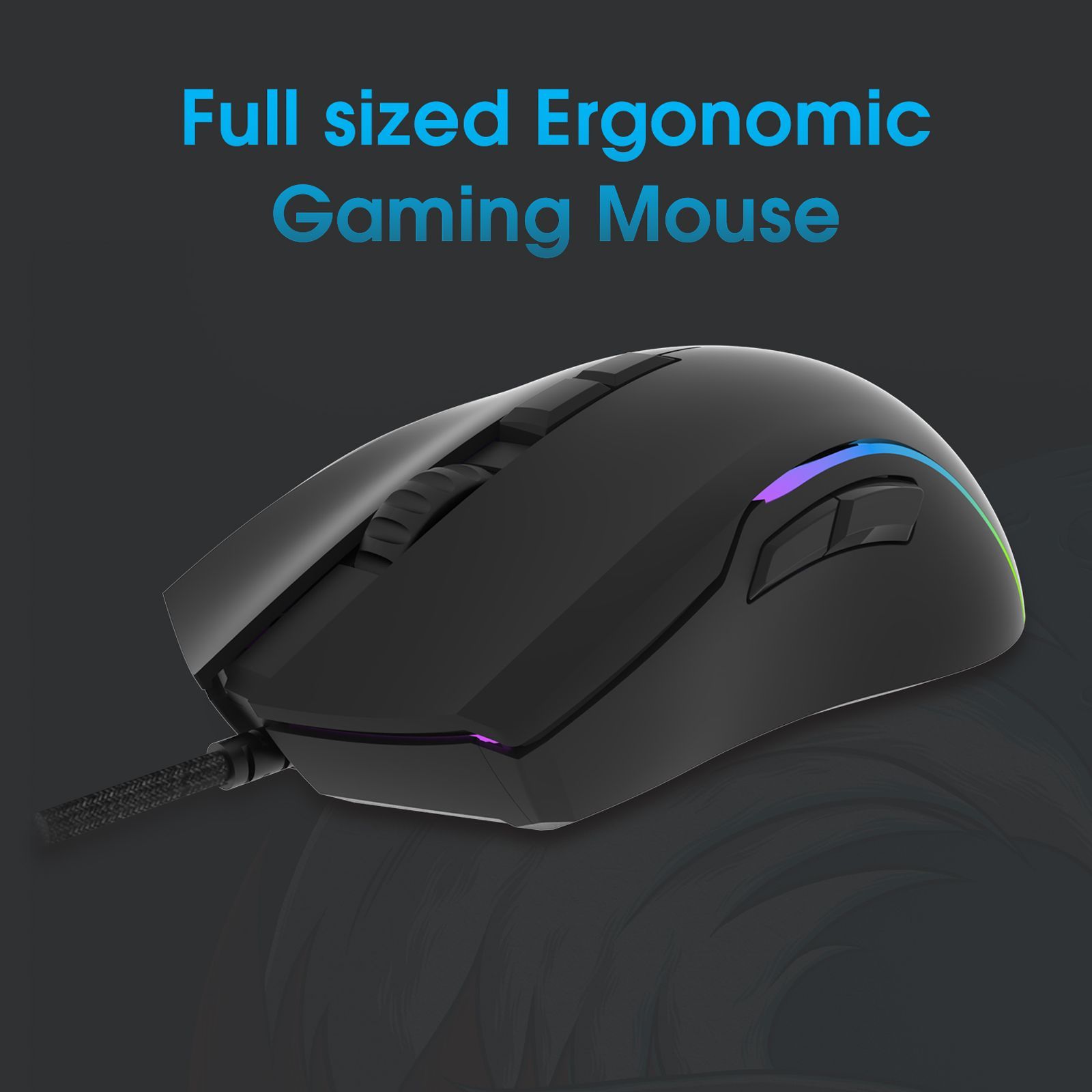 AMKETTE EvoFox Phantom Pro Wired Optical Gaming Mouse (6400 DPI, Ergonomic Design, Black)_7