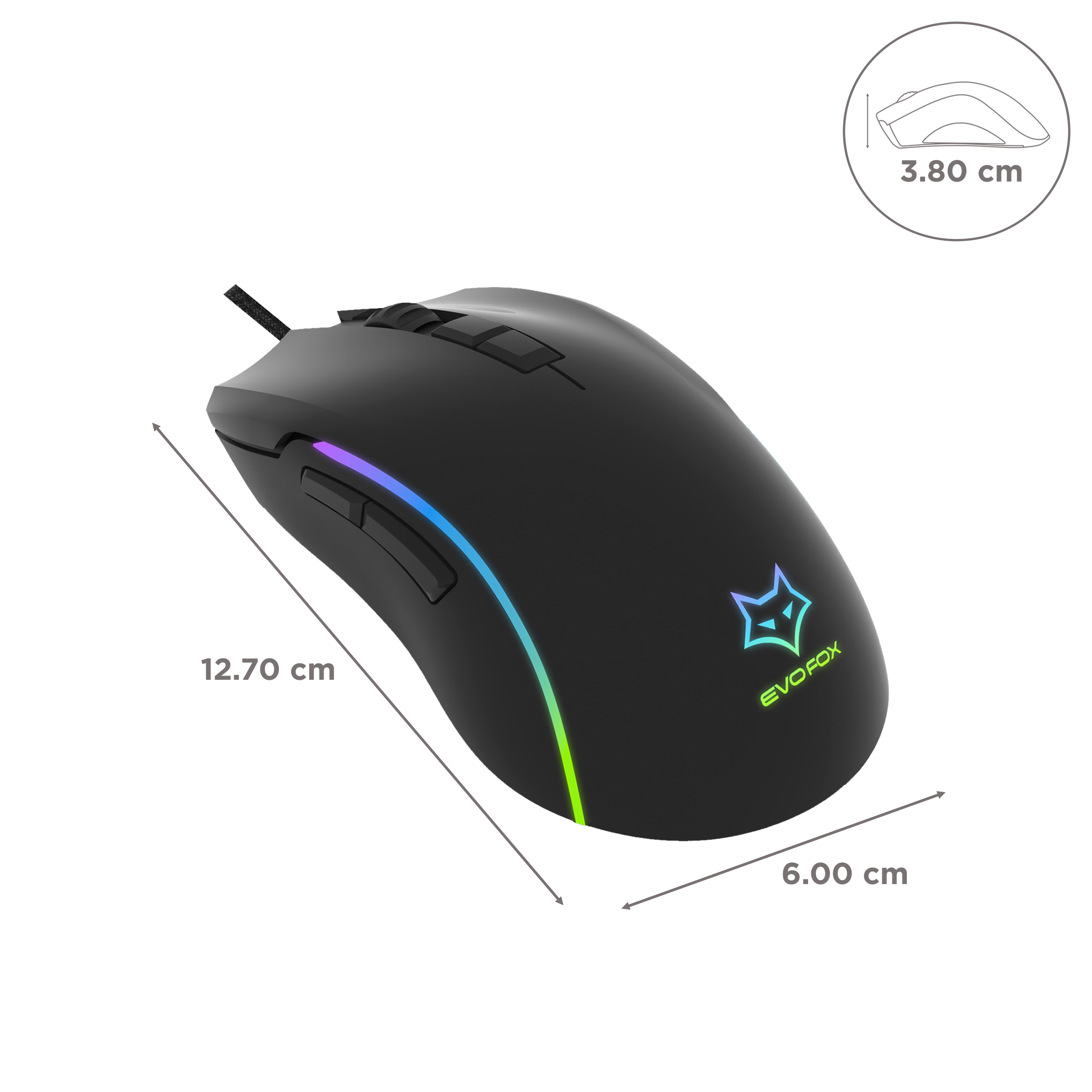AMKETTE EvoFox Phantom Pro Wired Optical Gaming Mouse (6400 DPI, Ergonomic Design, Black)_2