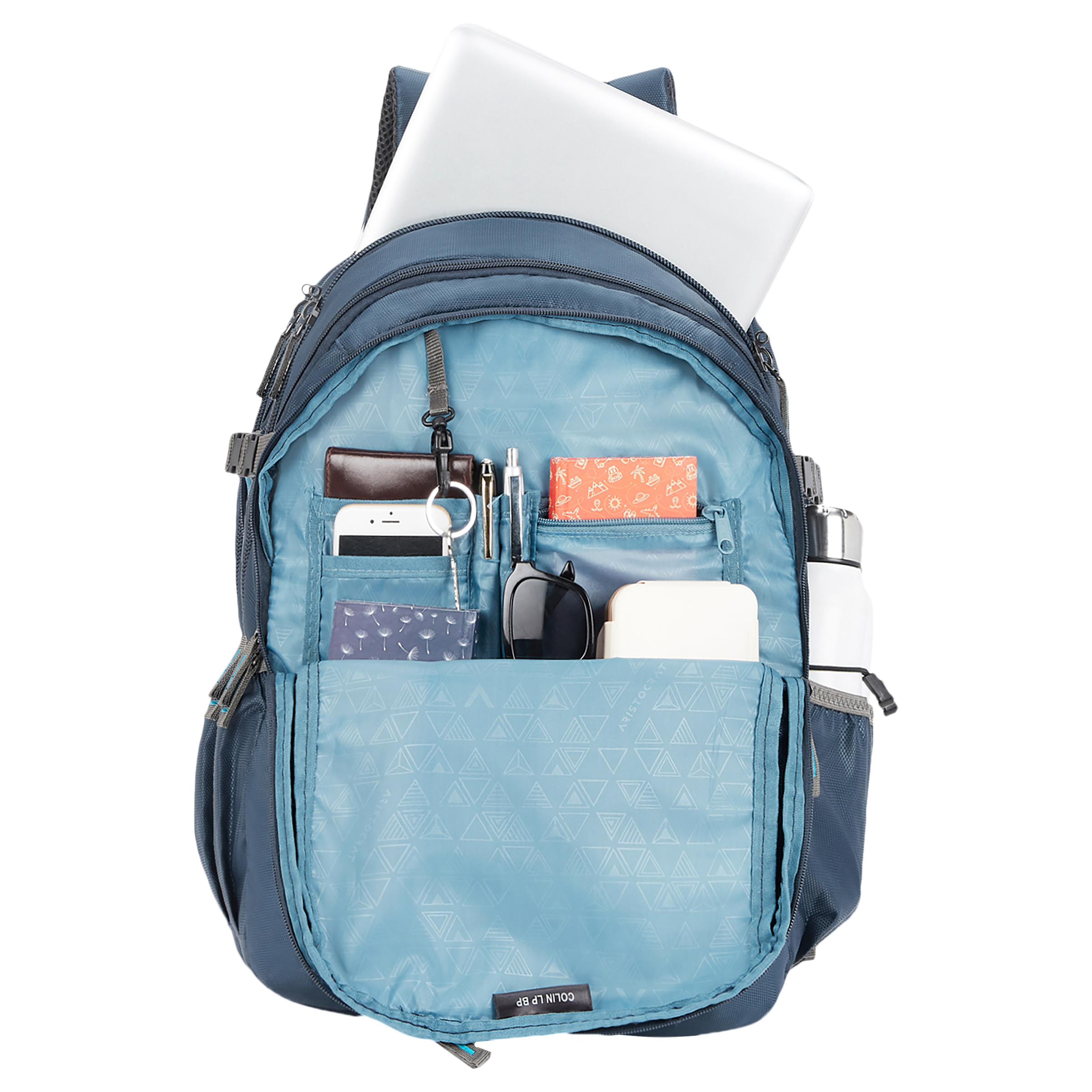 ARISTOCRAT COLIN Polyester Laptop Backpack for 17 Inch Laptop (30 L, Organizer with Key Holder, Navy Blue)_6