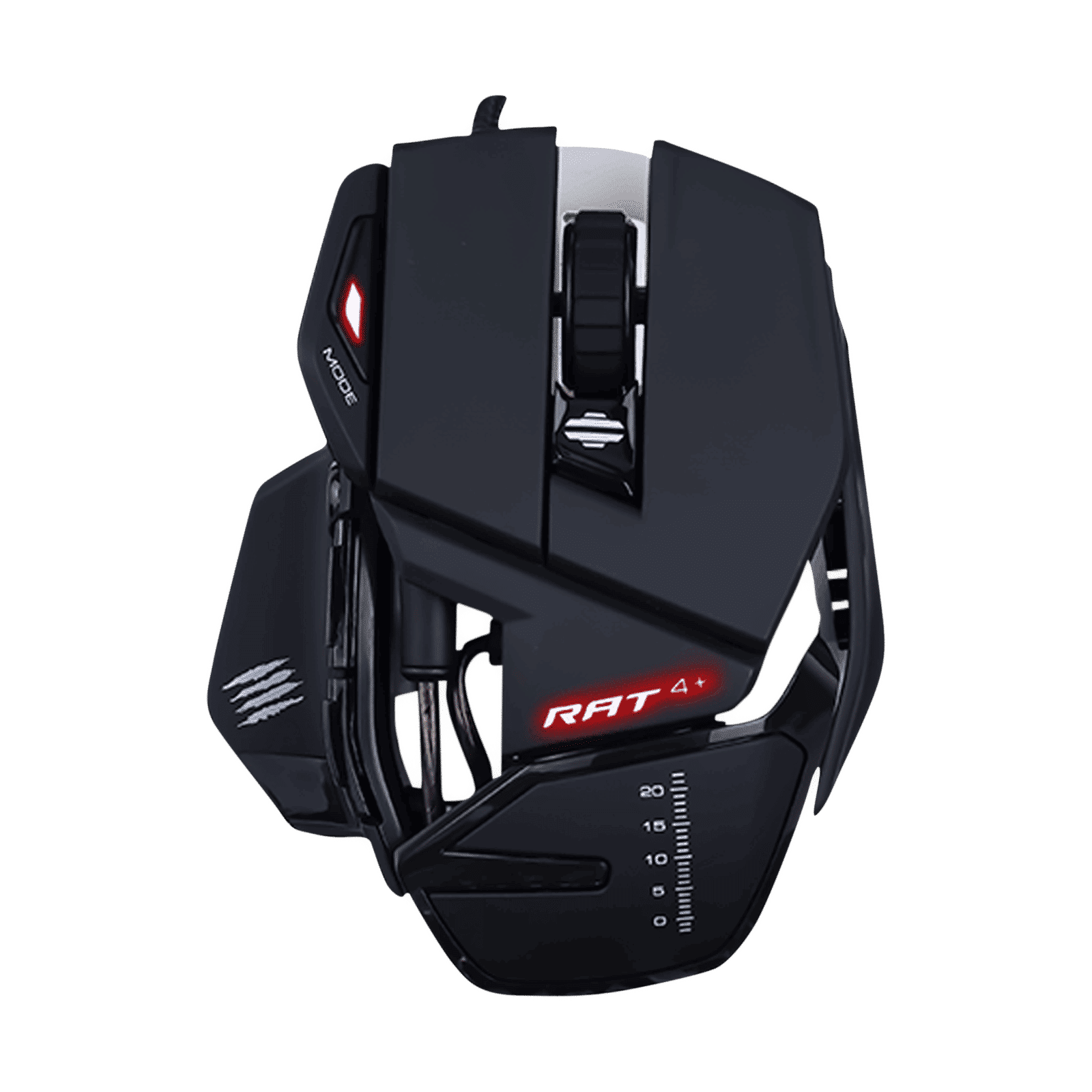 MAD CATZ R.A.T. 4+ Wired Optical Gaming Mouse (7200 DPI Adjustable, Adjustable Palm Rest, Black/White)_1