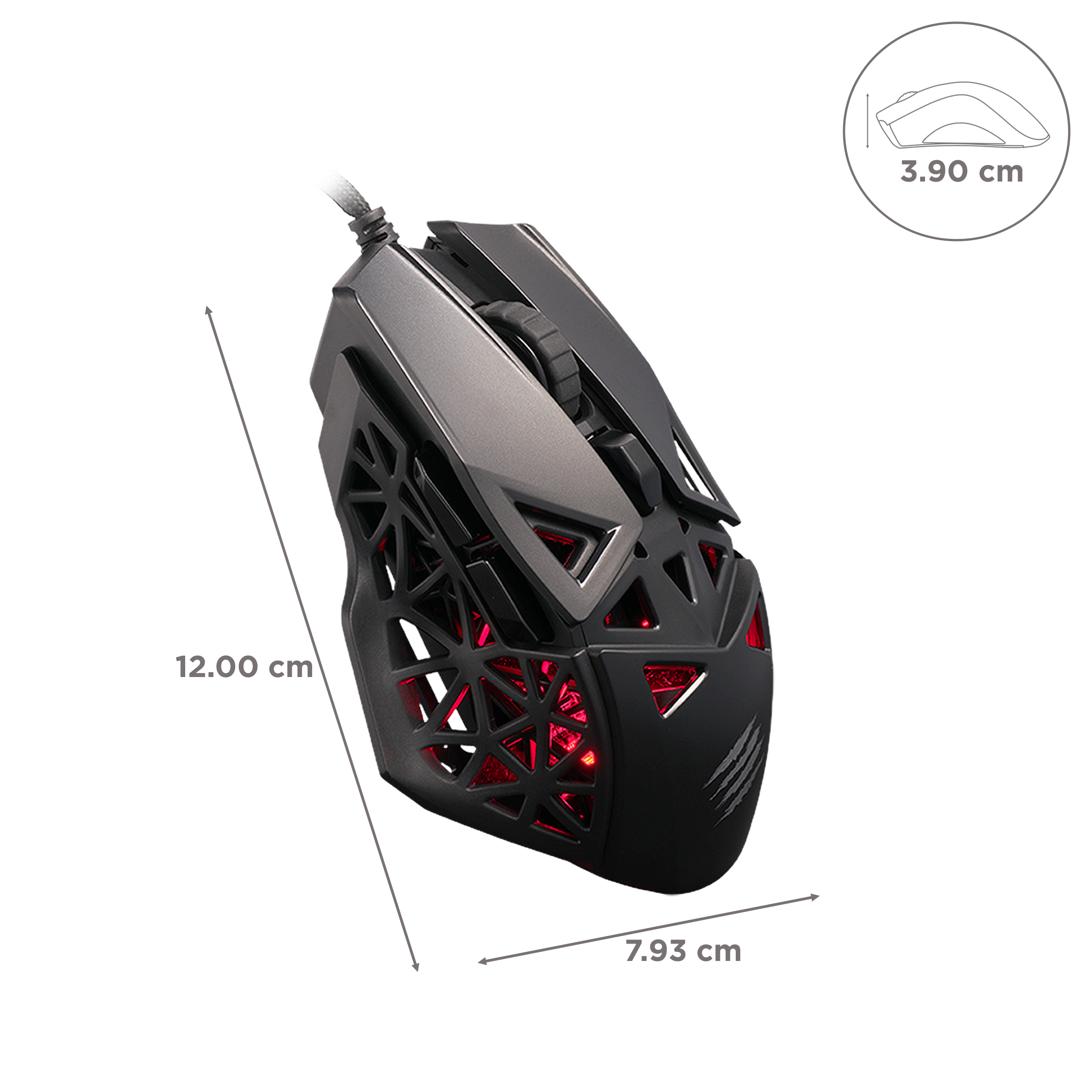 MAD CATZ M.O.J.O. M1 Wired Optical Gaming Mouse with Customizable Buttons (12000 DPI, Dakota Technology, Black)_3