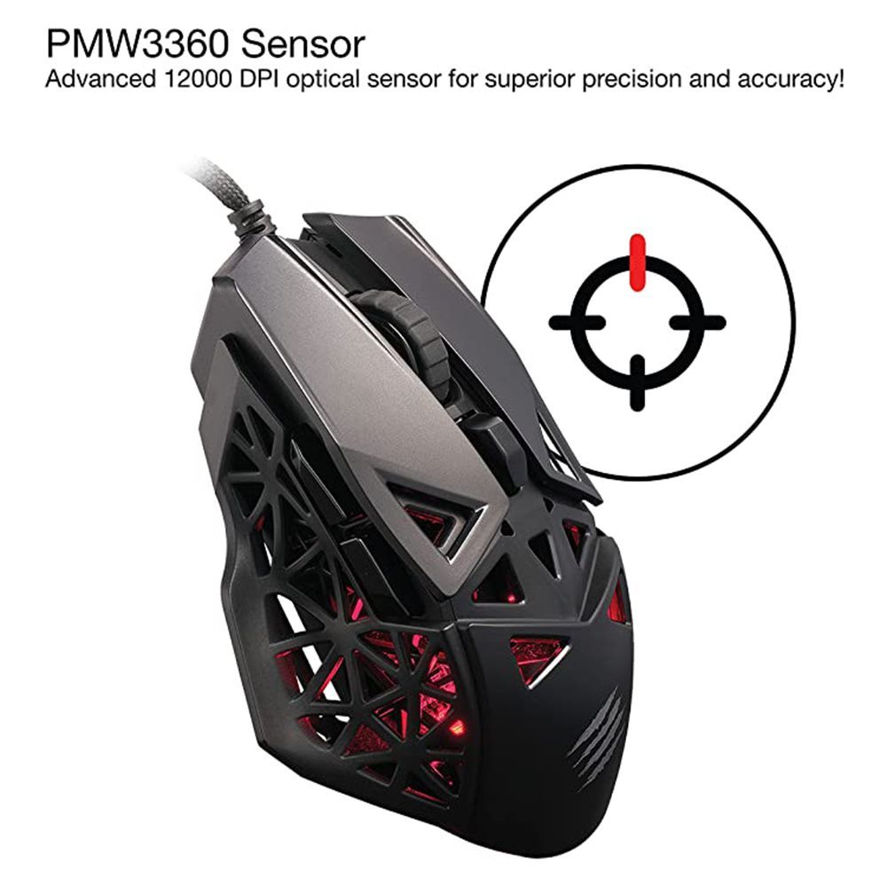 MAD CATZ M.O.J.O. M1 Wired Optical Gaming Mouse with Customizable Buttons (12000 DPI, Dakota Technology, Black)_6