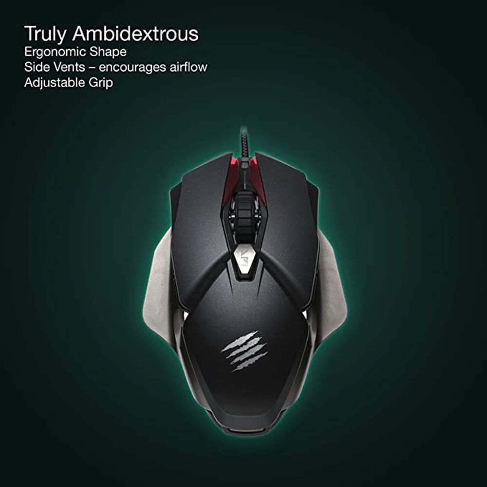 MAD CATZ B.A.T. 6+ Wired Optical Gaming Mouse with Customizable Buttons (16000 DPI Adjustable, Ambidextrous Design, Black)_5