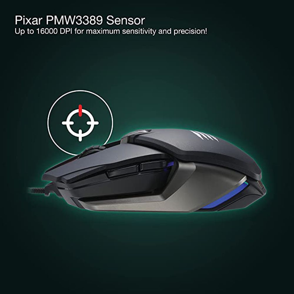 MAD CATZ B.A.T. 6+ Wired Optical Gaming Mouse with Customizable Buttons (16000 DPI Adjustable, Ambidextrous Design, Black)_6