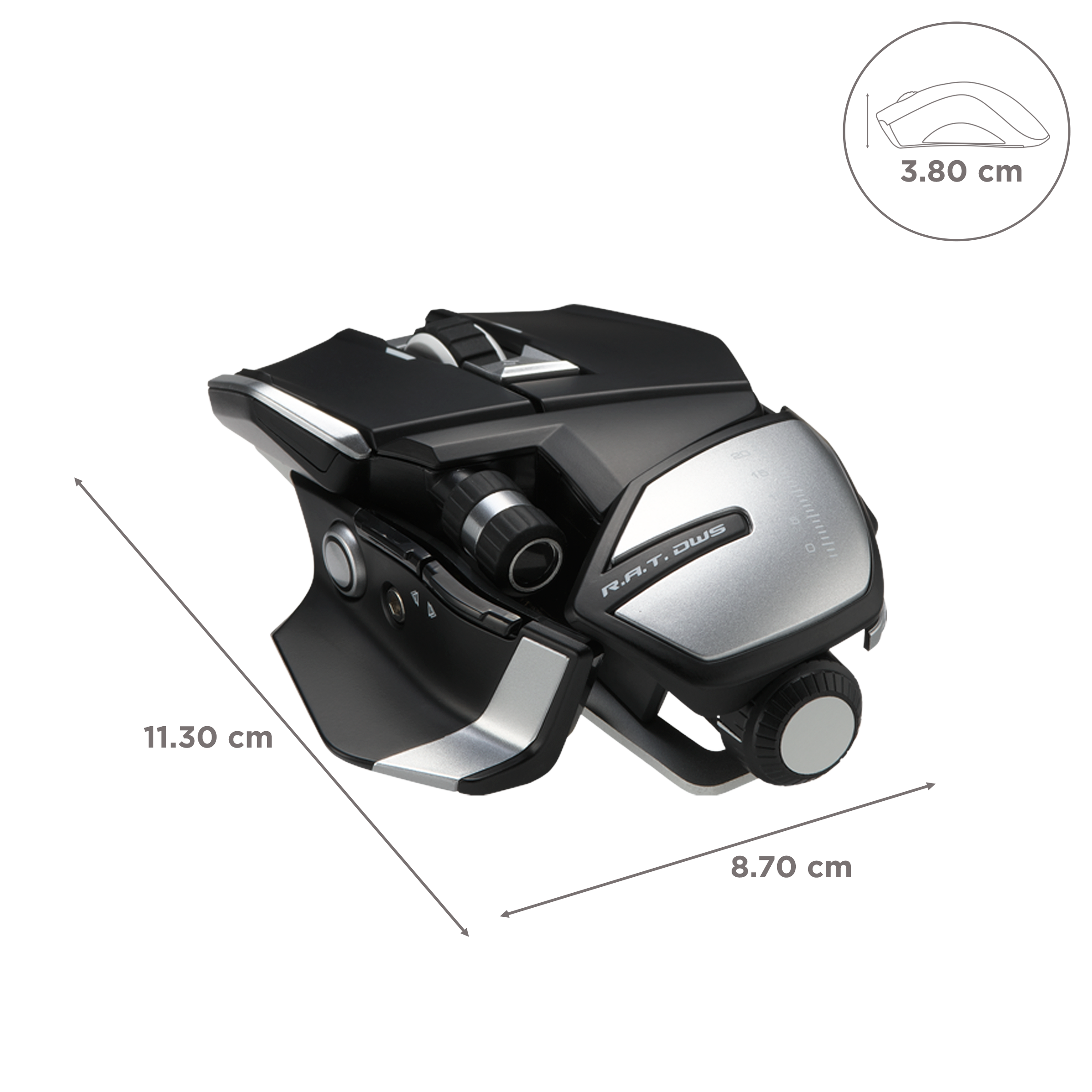 MAD CATZ R.A.T.DWS Wireless Optical Gaming Mouse (16000 DPI, Ergonomic Design, Black) MAD CATZ R.A.T.DWS Wireless Optical Gaming Mouse (16000 DPI, Ergonomic Design, Black)_3