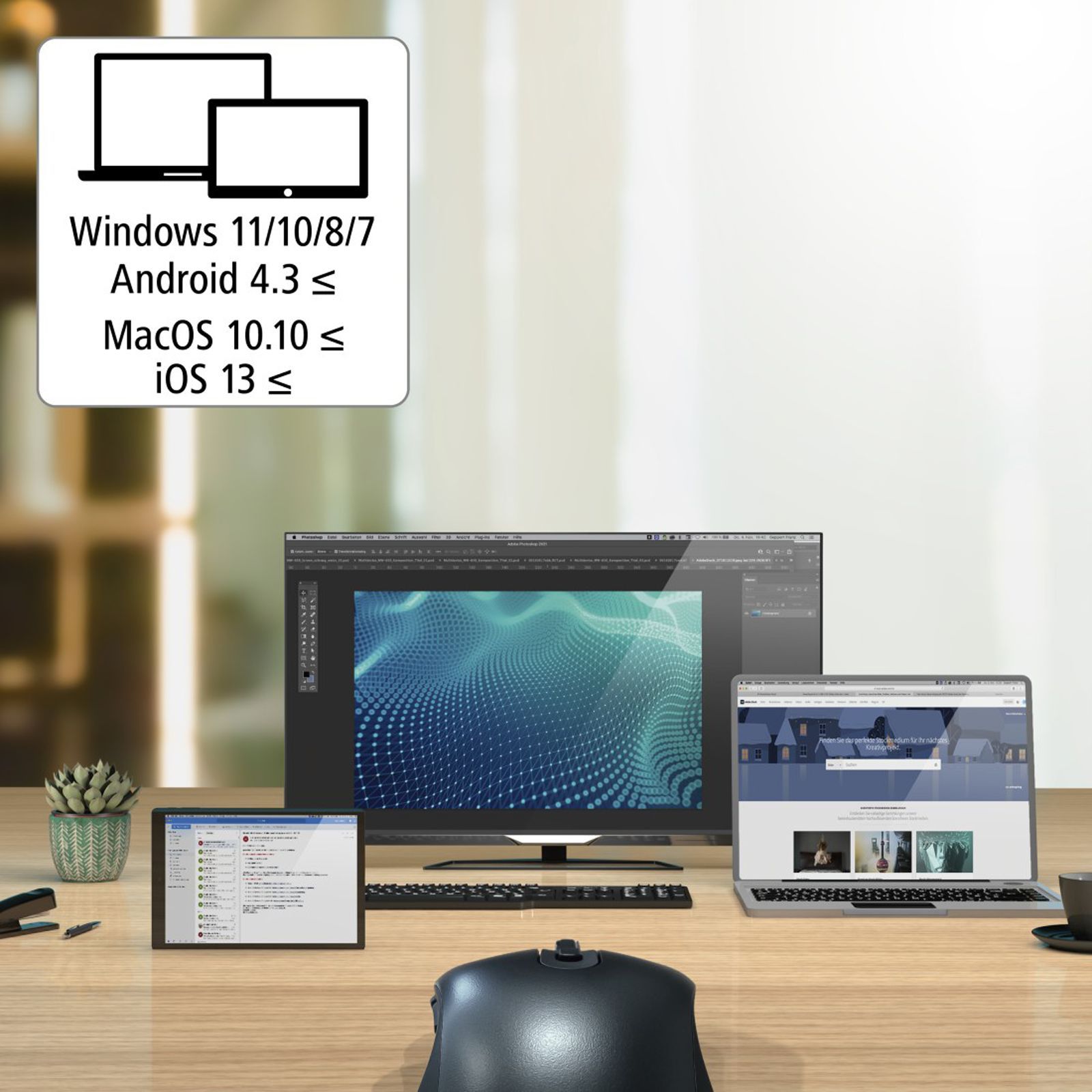 hama MW-650 Wireless Optical Mouse (2400 DPI, Ergonomic Design, Black)_10