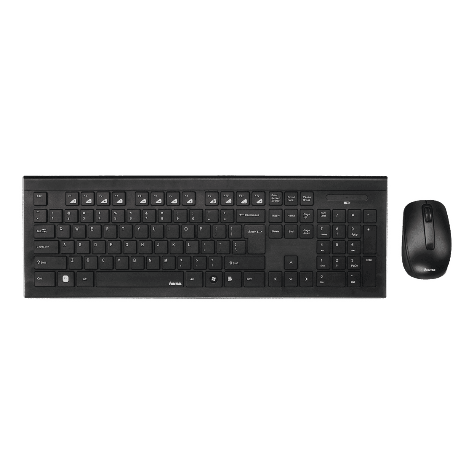 hama Cortino Wireless Keyboard & Mouse Combo (105 Keys, 1600 DPI Adjustable, Adjustable Sensitivity, Black)_1