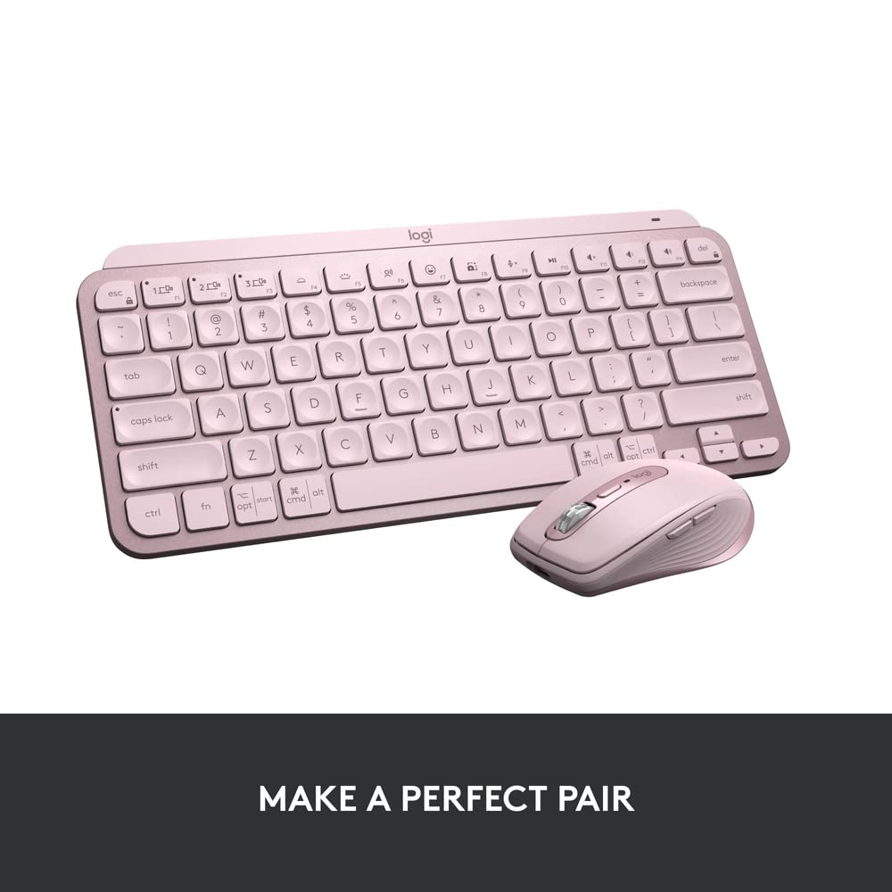 logitech MX Keys Mini Rechargeable Bluetooth Wireless Keyboard with Multi Device Connectivity (Ambient Light Sensors, Rose) logitech MX Keys Mini Rechargeable Bluetooth Wireless Keyboard with Multi Device Connectivity (Ambient Light Sensors, Rose)_10