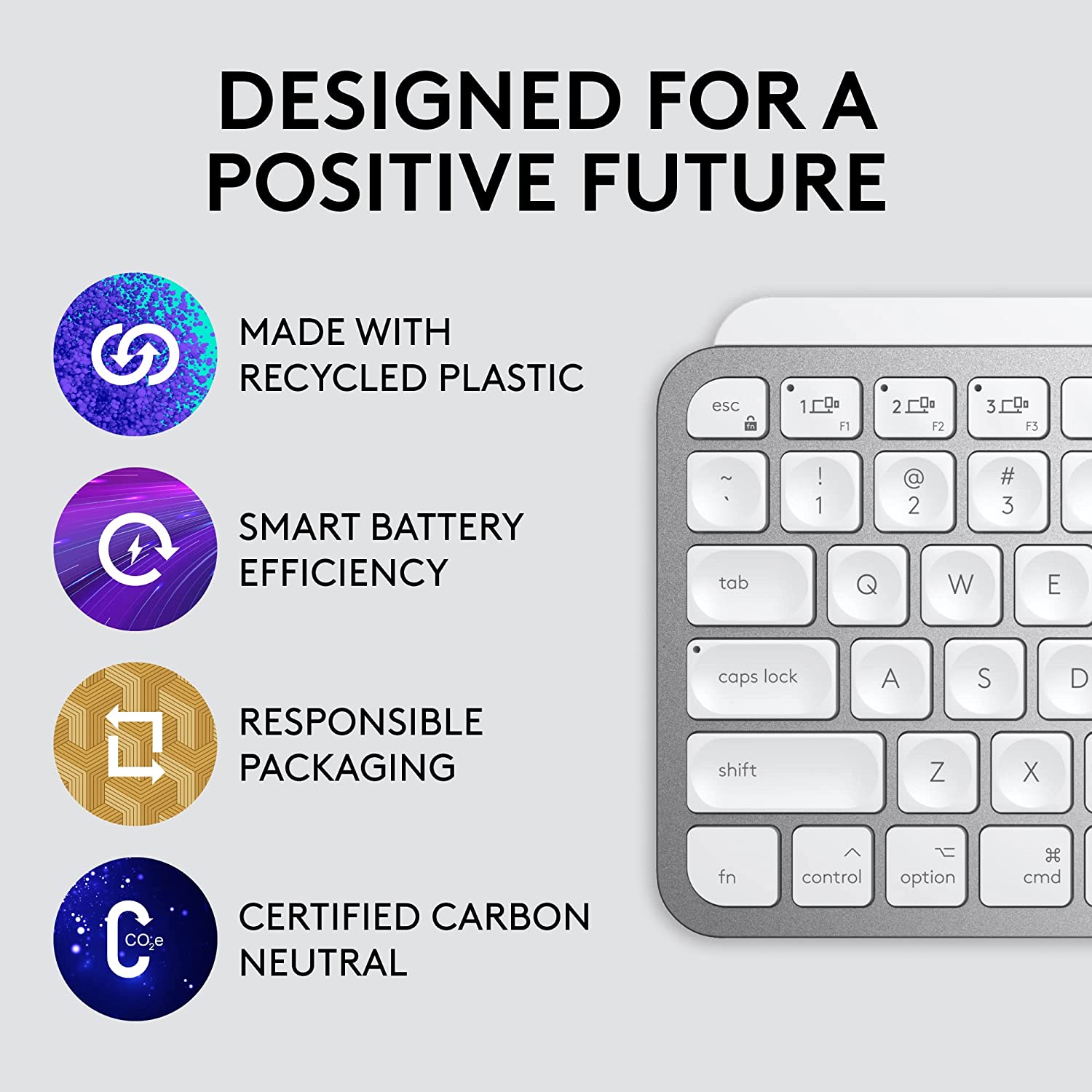 logitech MX Keys Mini Rechargeable Bluetooth Wireless Keyboard with Multi Device Connectivity (Ambient Light Sensors, Pale Grey)_12