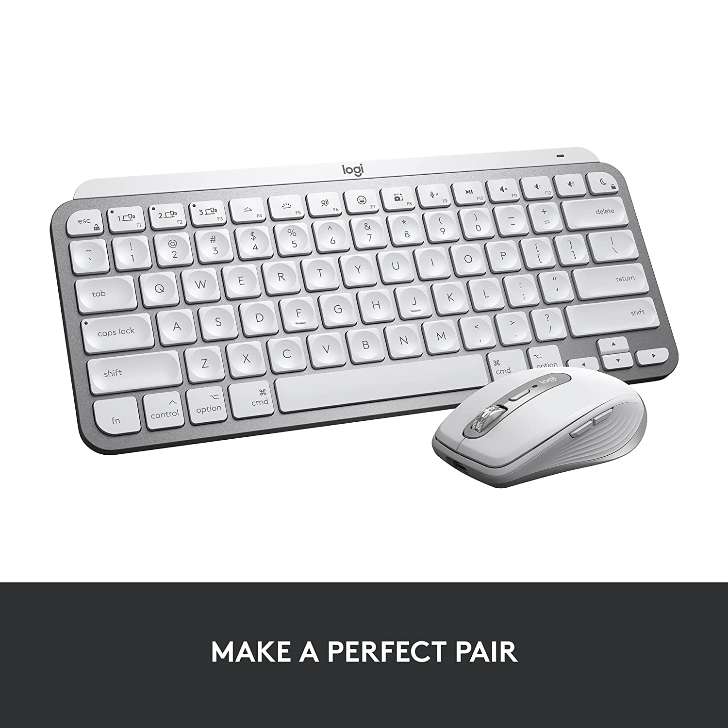 logitech MX Keys Mini Rechargeable Bluetooth Wireless Keyboard with Multi Device Connectivity (Ambient Light Sensors, Pale Grey)_16