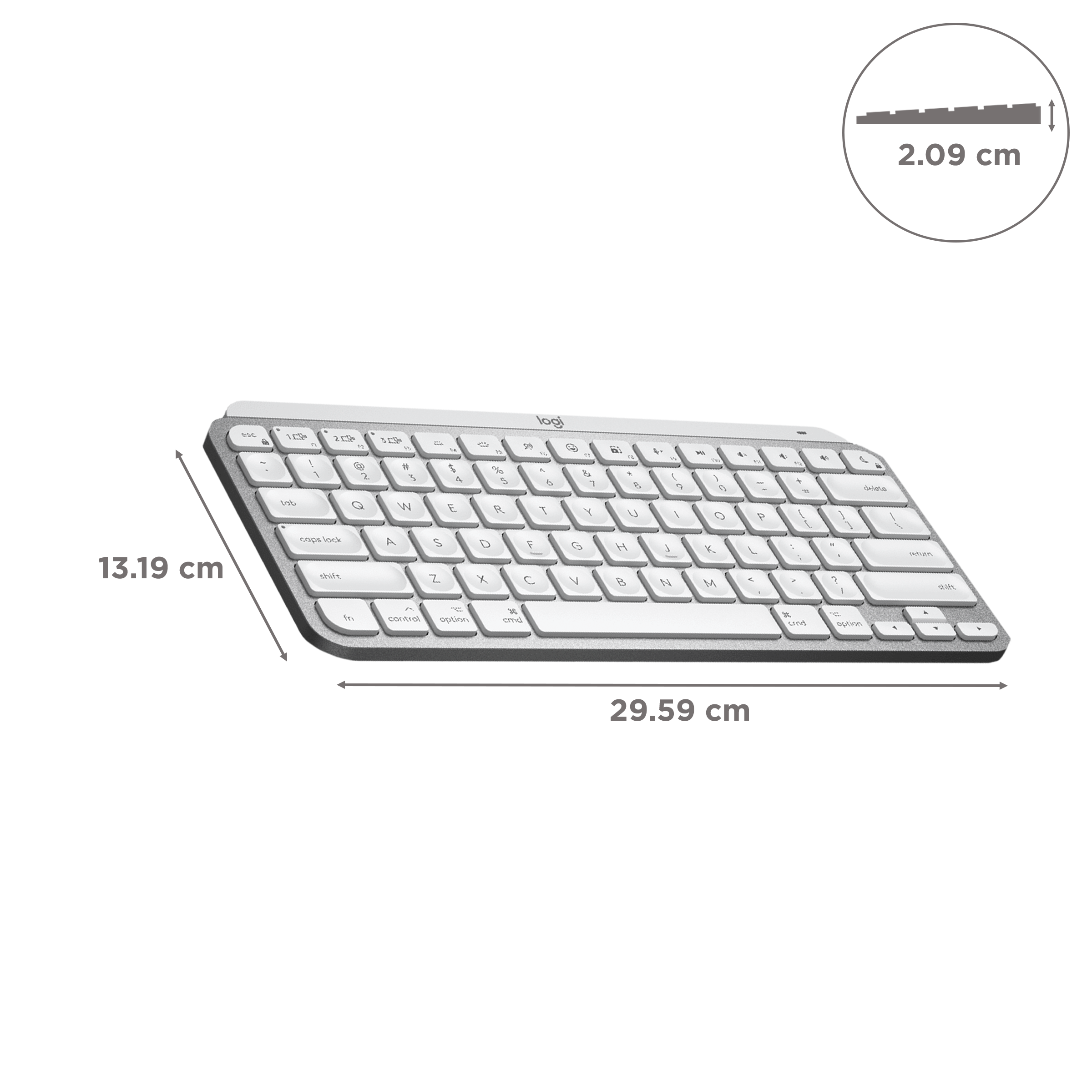 logitech MX Keys Mini Rechargeable Bluetooth Wireless Keyboard with Multi Device Connectivity (Ambient Light Sensors, Pale Grey)_3