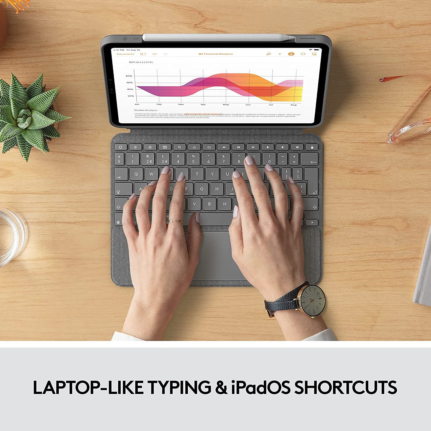 logitech Combo Touch Bluetooth Detachable Keyboard for Apple iPad Air 10.9 Inch (4th & 5th Gen) with Touchpad (Adjustable Kickstand, Oxford Grey) logitech Combo Touch Bluetooth Detachable Keyboard for Apple iPad Air 10.9 Inch (4th & 5th Gen) with Touchpad (Adjustable Kickstand, Oxford Grey)_5