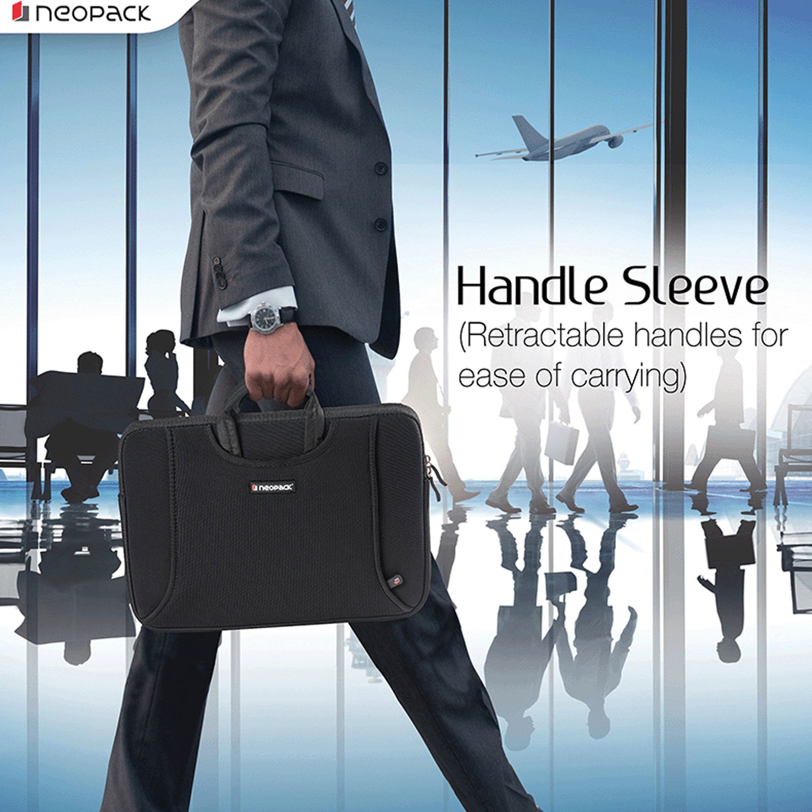 neopack Lycra Fabric, Neoprene Laptop Sleeve for 13.3 & 14.2 Inch Laptop (Water Resistant, Black)_5
