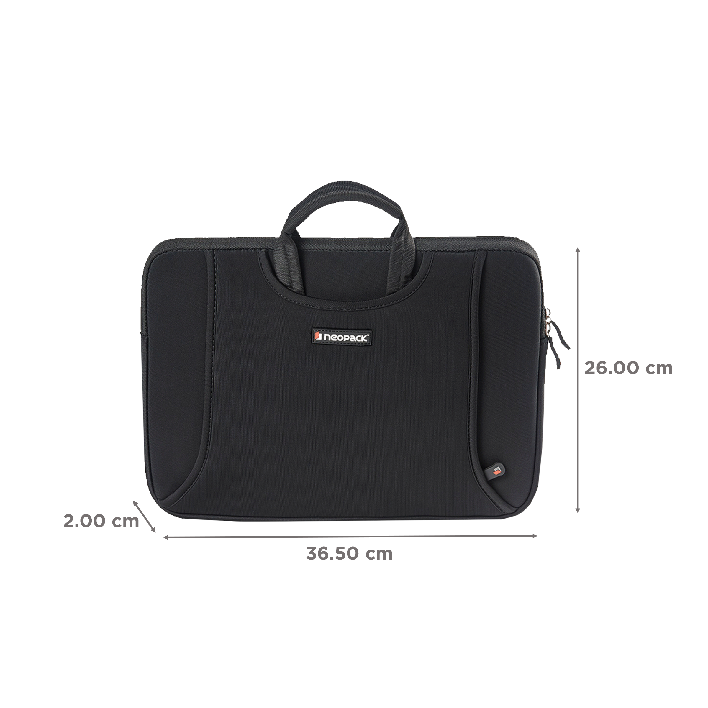 neopack Lycra Fabric, Neoprene Laptop Sleeve for 13.3 & 14.2 Inch Laptop (Water Resistant, Black)_2