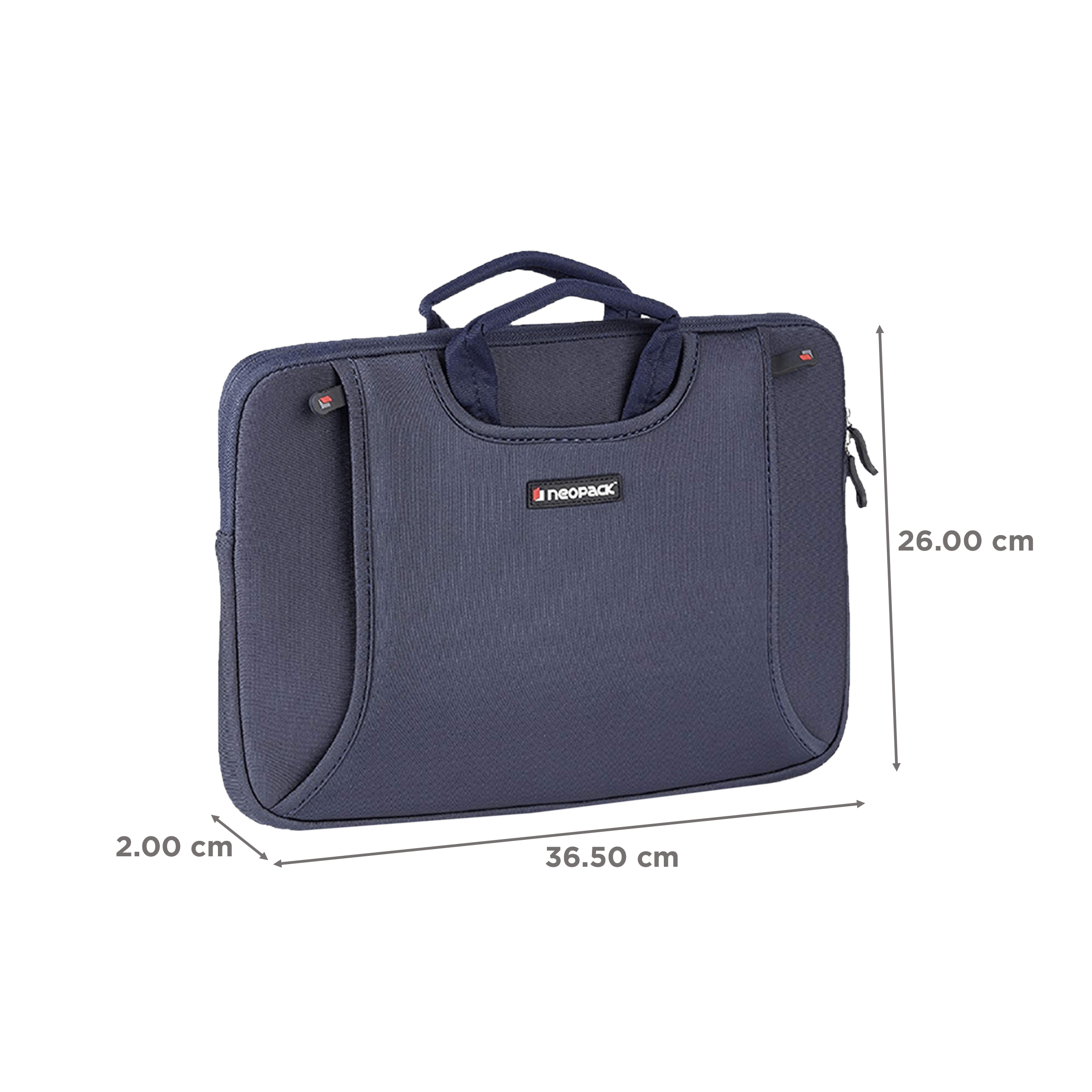 neopack Lycra Fabric, Neoprene Laptop Sleeve for 13.3 & 14.2 Inch Laptop (Water Resistant, Navy Blue)_2