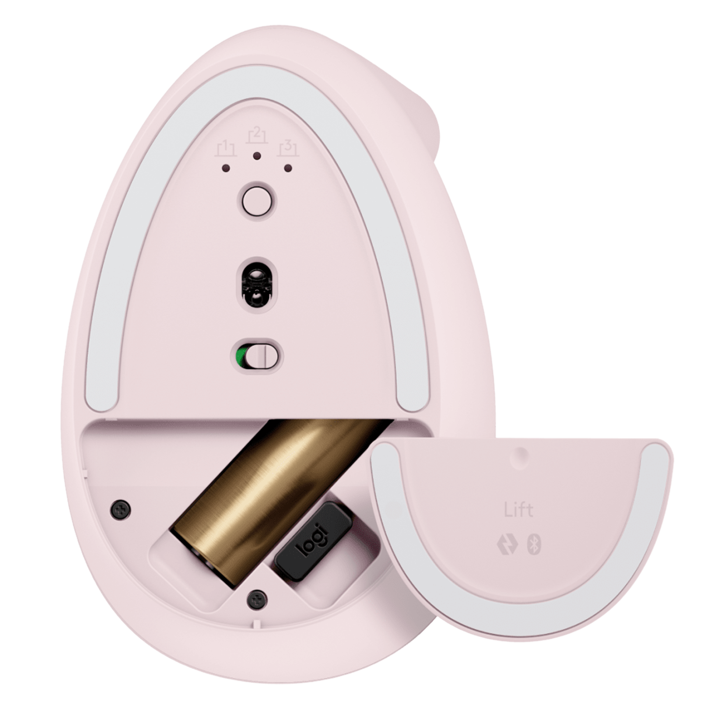 logitech Lift Wireless Optical Vertical Mouse with Thumb Rest (4000 DPI Adjustable, Whisper Quiet Clicks, Rose)_5