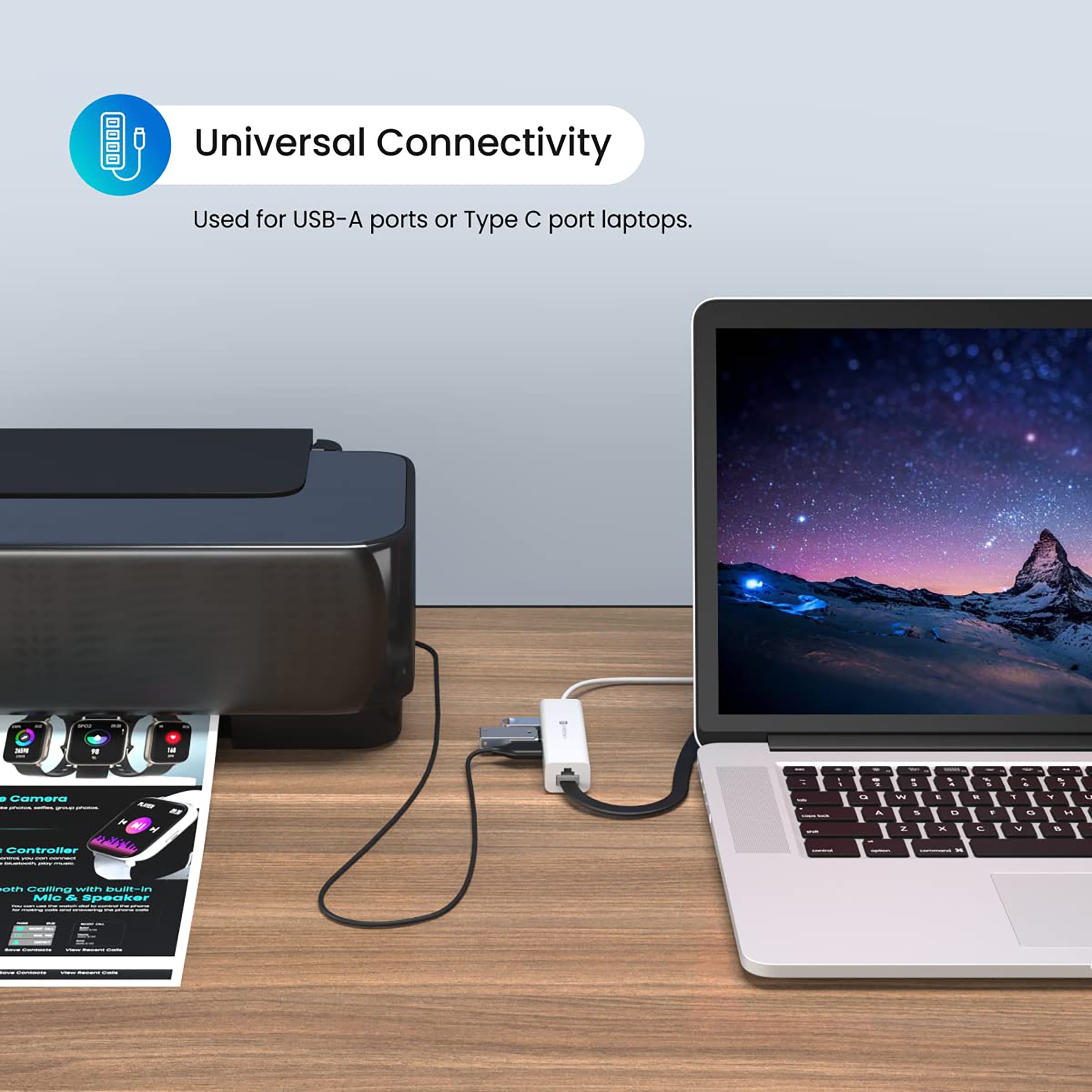 PORTRONICS Mport 60 4-in-2 USB 2.0 Type A, USB 2.0 Type C to USB 2.0 Type A, RJ45 USB Hub (Universal Connectivity, White) PORTRONICS Mport 60 4-in-2 USB 2.0 Type A, USB 2.0 Type C to USB 2.0 Type A, RJ45 USB Hub (Universal Connectivity, White)_5