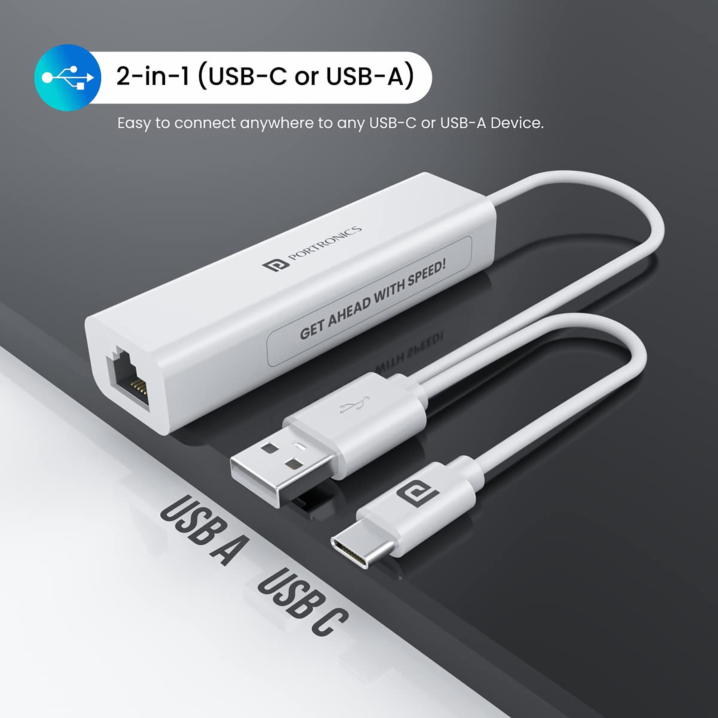 PORTRONICS Mport 60 4-in-2 USB 2.0 Type A, USB 2.0 Type C to USB 2.0 Type A, RJ45 USB Hub (Universal Connectivity, White) PORTRONICS Mport 60 4-in-2 USB 2.0 Type A, USB 2.0 Type C to USB 2.0 Type A, RJ45 USB Hub (Universal Connectivity, White)_7