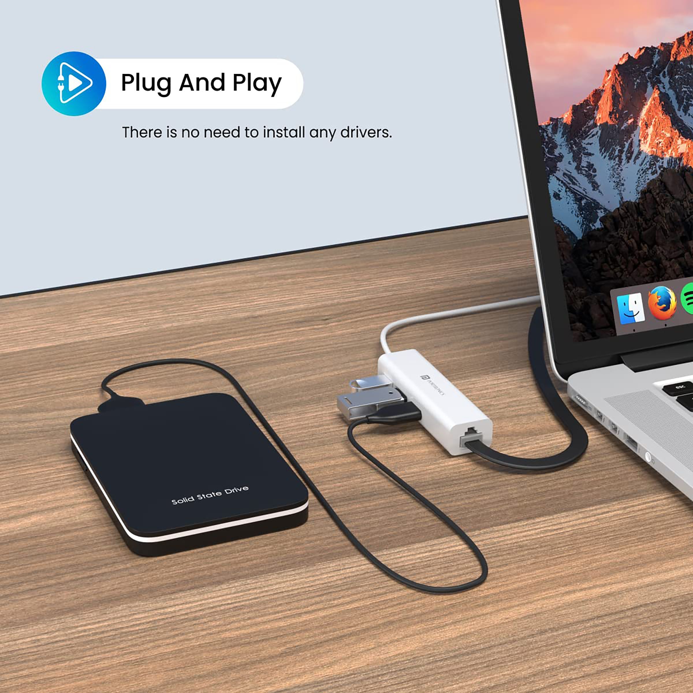 PORTRONICS Mport 60 4-in-2 USB 2.0 Type A, USB 2.0 Type C to USB 2.0 Type A, RJ45 USB Hub (Universal Connectivity, White) PORTRONICS Mport 60 4-in-2 USB 2.0 Type A, USB 2.0 Type C to USB 2.0 Type A, RJ45 USB Hub (Universal Connectivity, White)_3