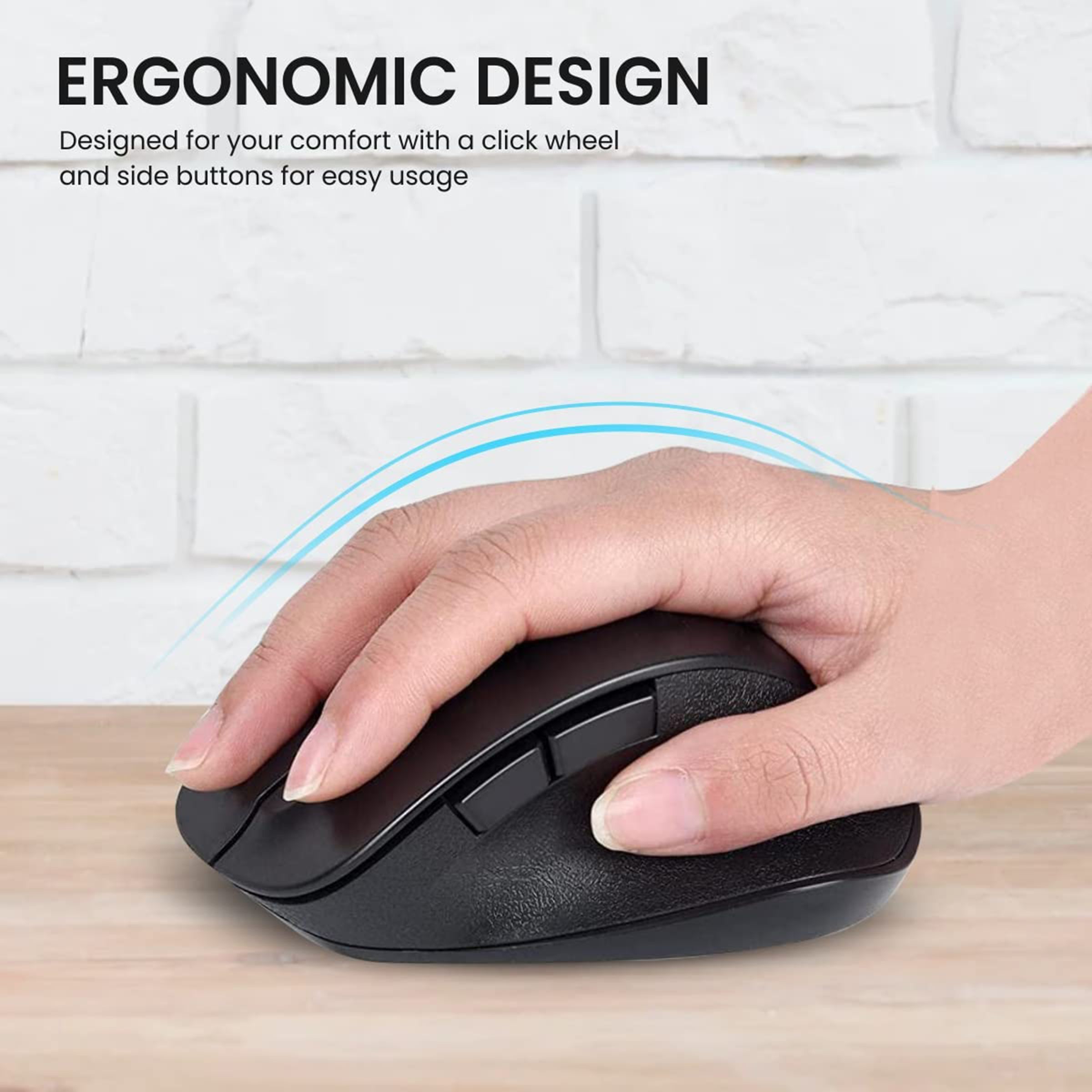 PORTRONICS Toad 24 Wireless Optical Mouse (1600 DPI Adjustable, Ergonomic Design, Black) PORTRONICS Toad 24 Wireless Optical Mouse (1600 DPI Adjustable, Ergonomic Design, Black)_8