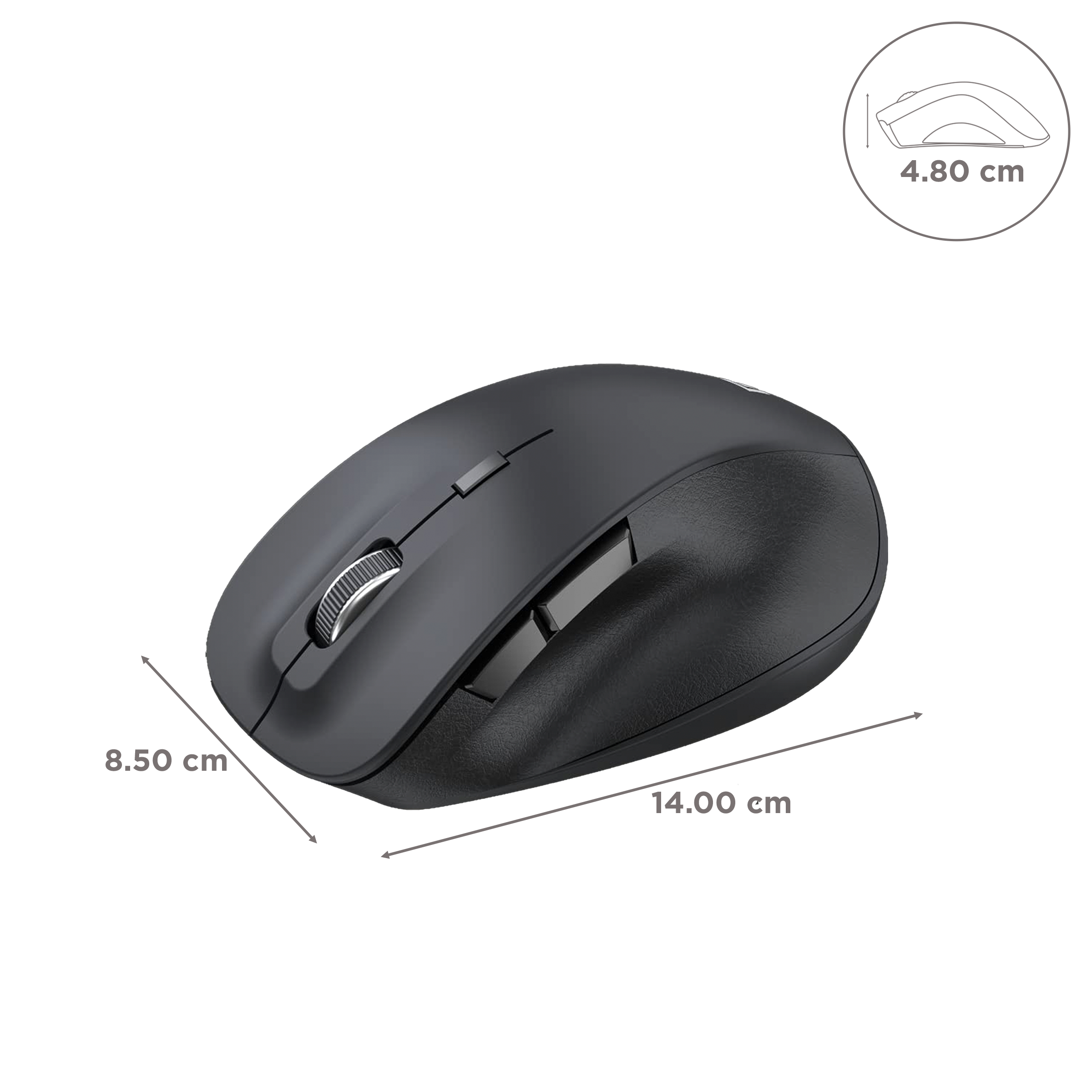 PORTRONICS Toad 24 Wireless Optical Mouse (1600 DPI Adjustable, Ergonomic Design, Black) PORTRONICS Toad 24 Wireless Optical Mouse (1600 DPI Adjustable, Ergonomic Design, Black)_3