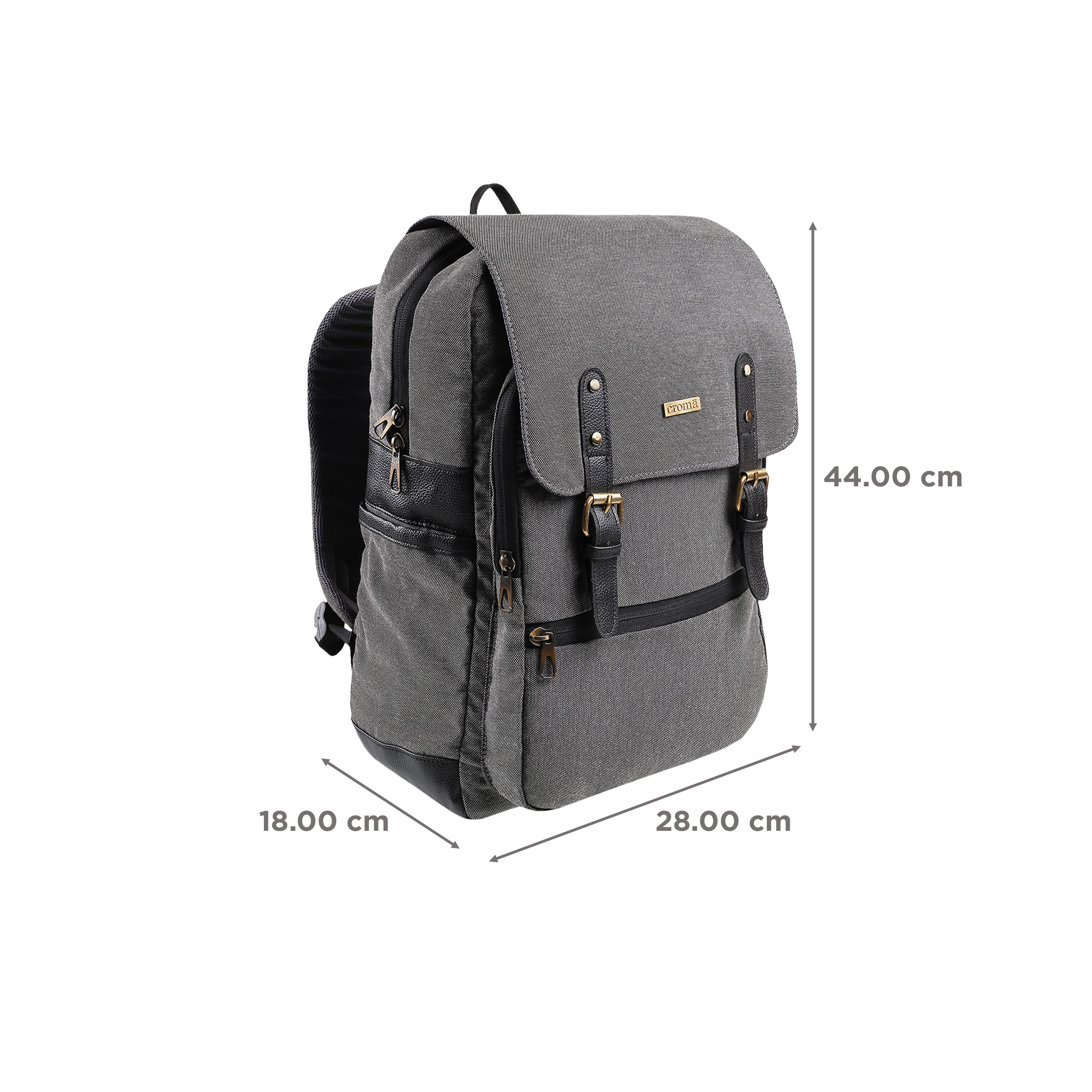 Croma Backpack (Water Resistant, Grey)_3