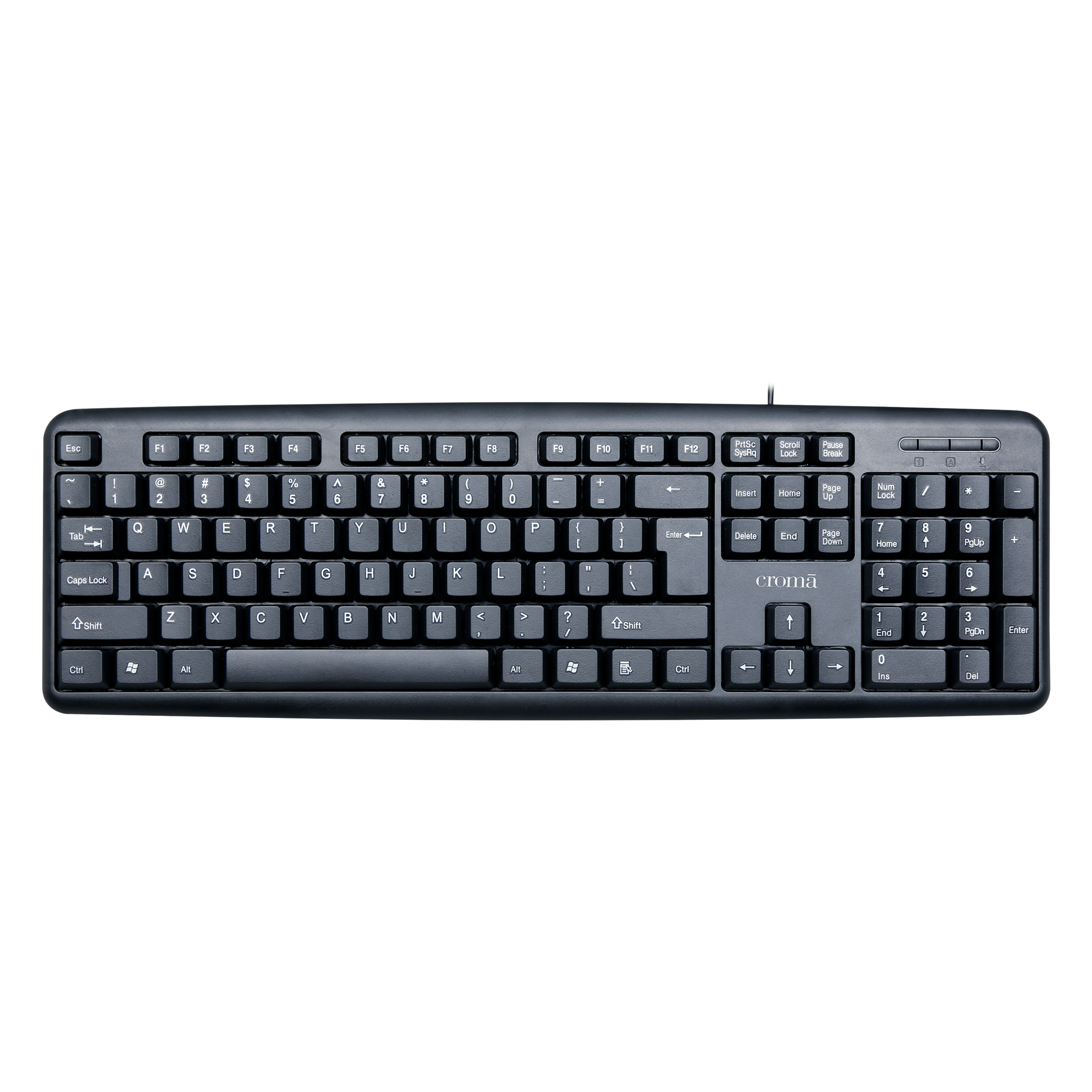 Croma Wired Keyboard with Silent Keys (Robust Design, Black)_1