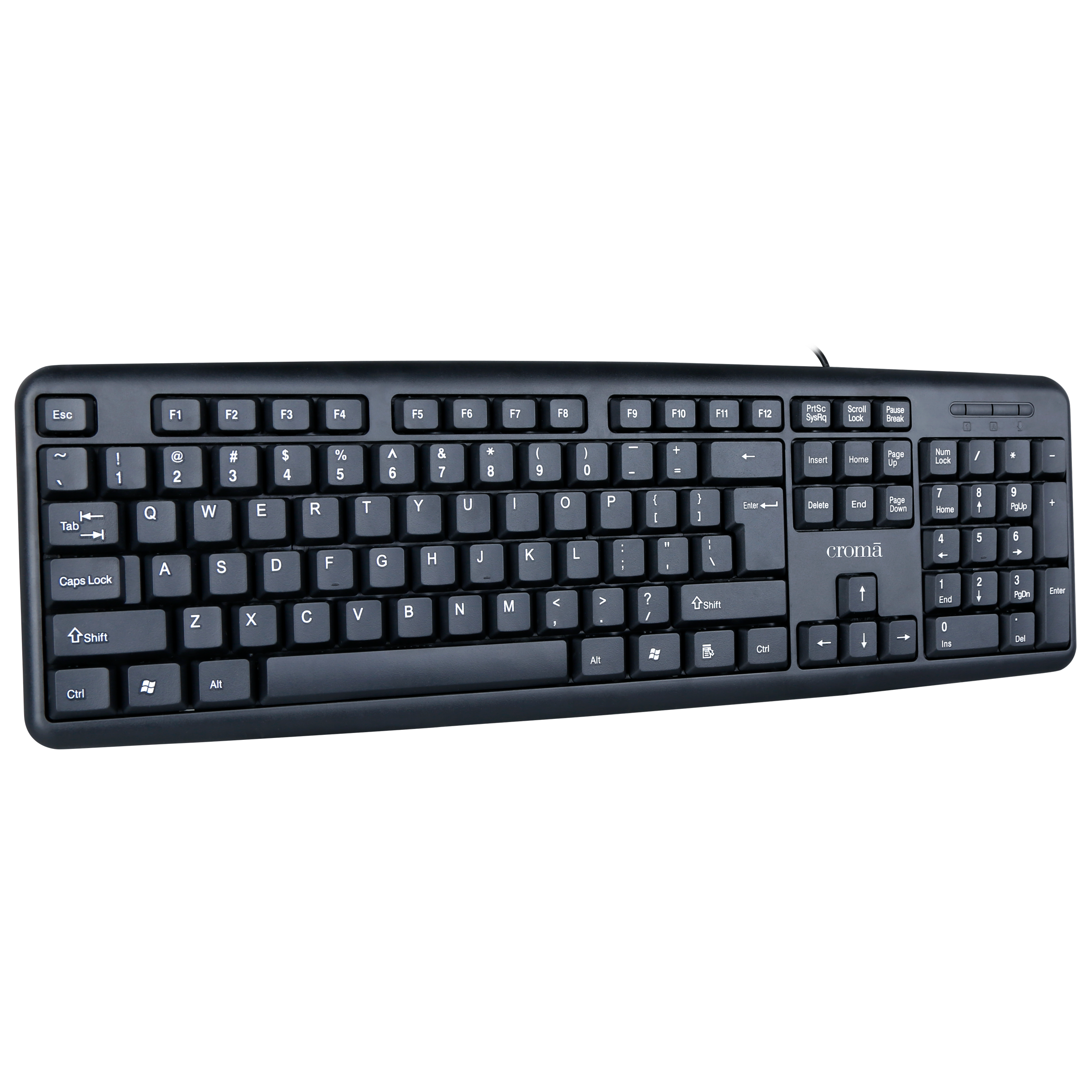 Croma Wired Keyboard with Silent Keys (Robust Design, Black)_7