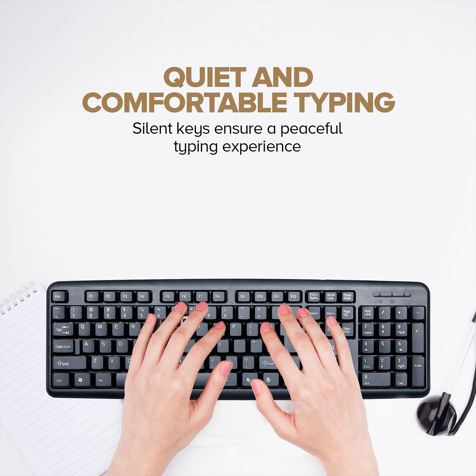 Croma Wired Keyboard with Silent Keys (Robust Design, Black)_10