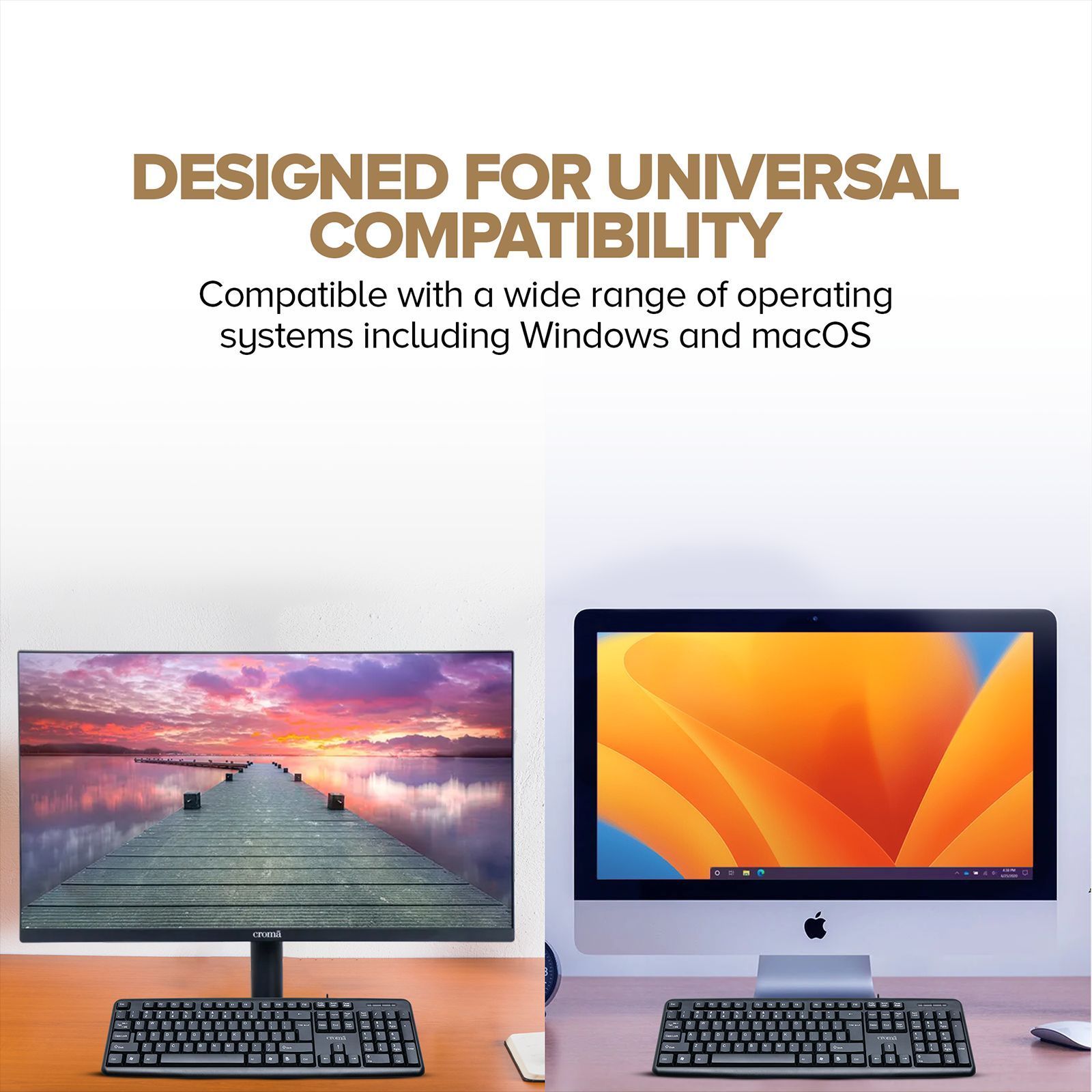 Croma Wired Keyboard with Silent Keys (Robust Design, Black)_12